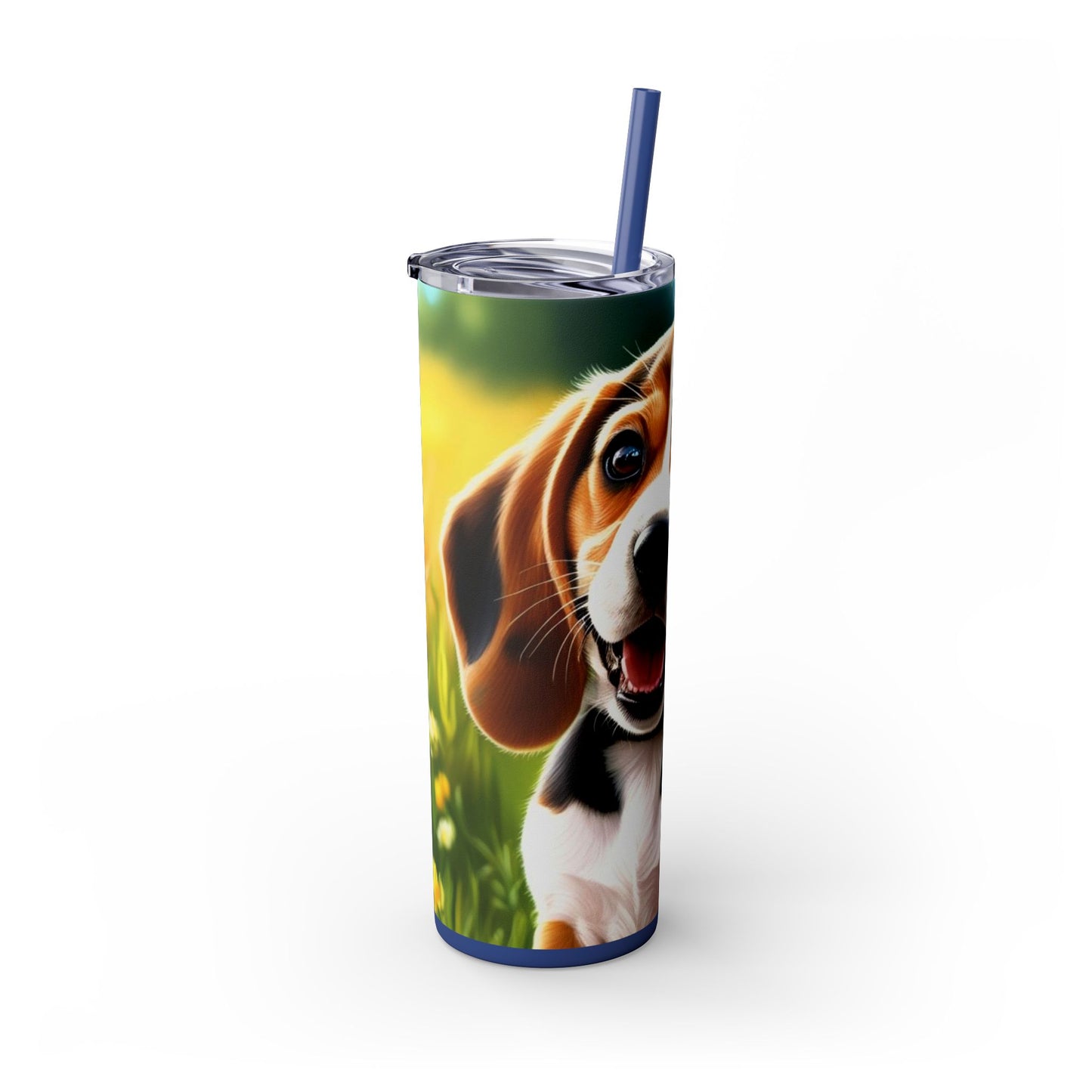 Beagle Skinny Tumbler with Straw, 20oz