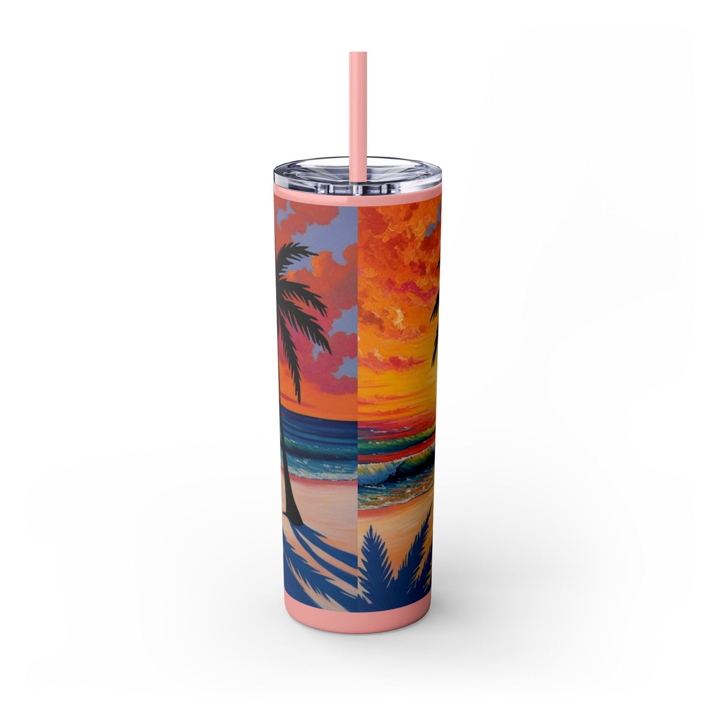 Brilliant Sunrise Skinny Tumbler with Straw, 20oz