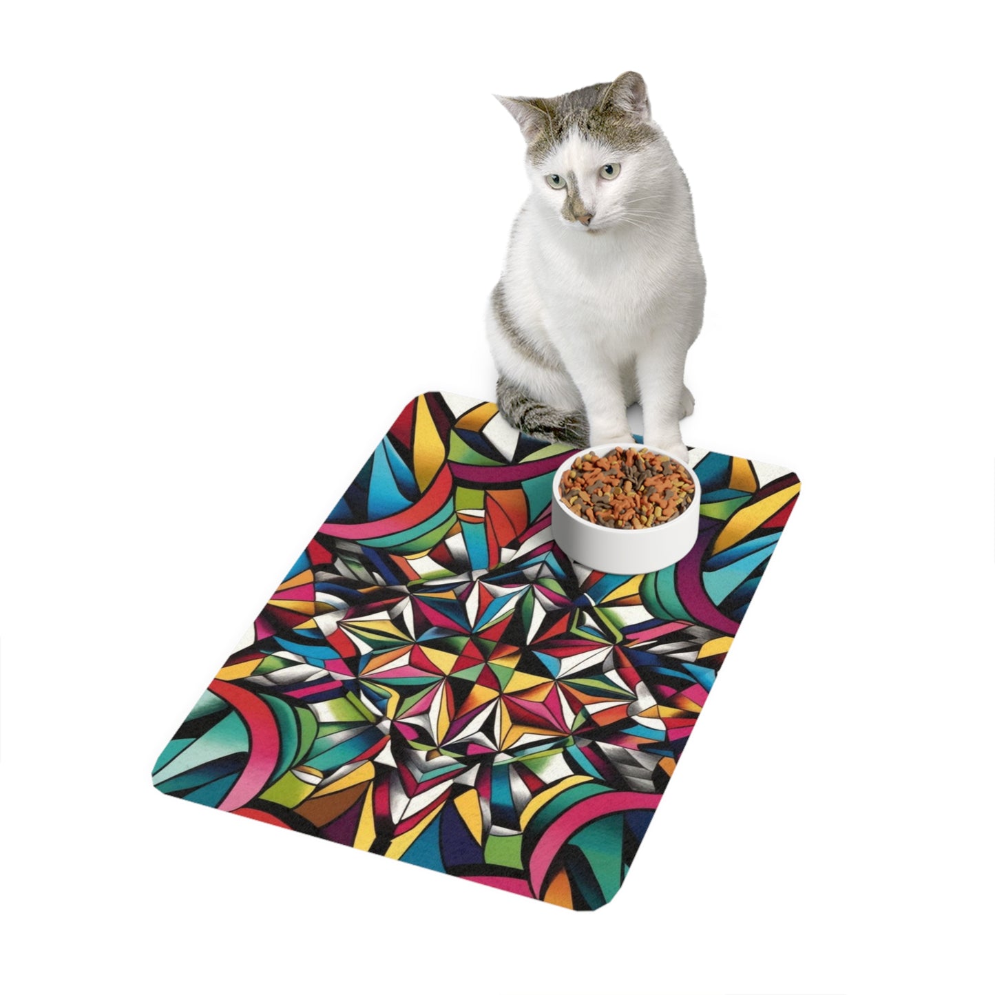 Pet Food Mat (12x18) - Optical Illusion