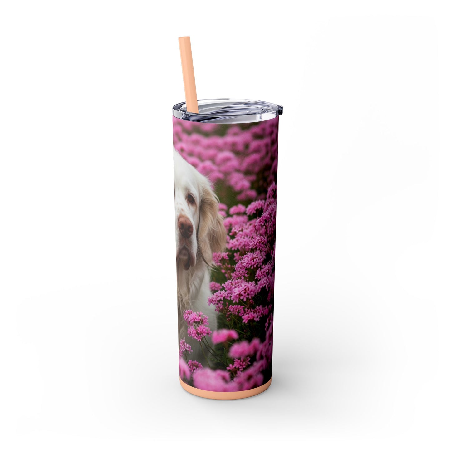 Gobelet isotherme Clumber Spaniel avec paille, 590 ml