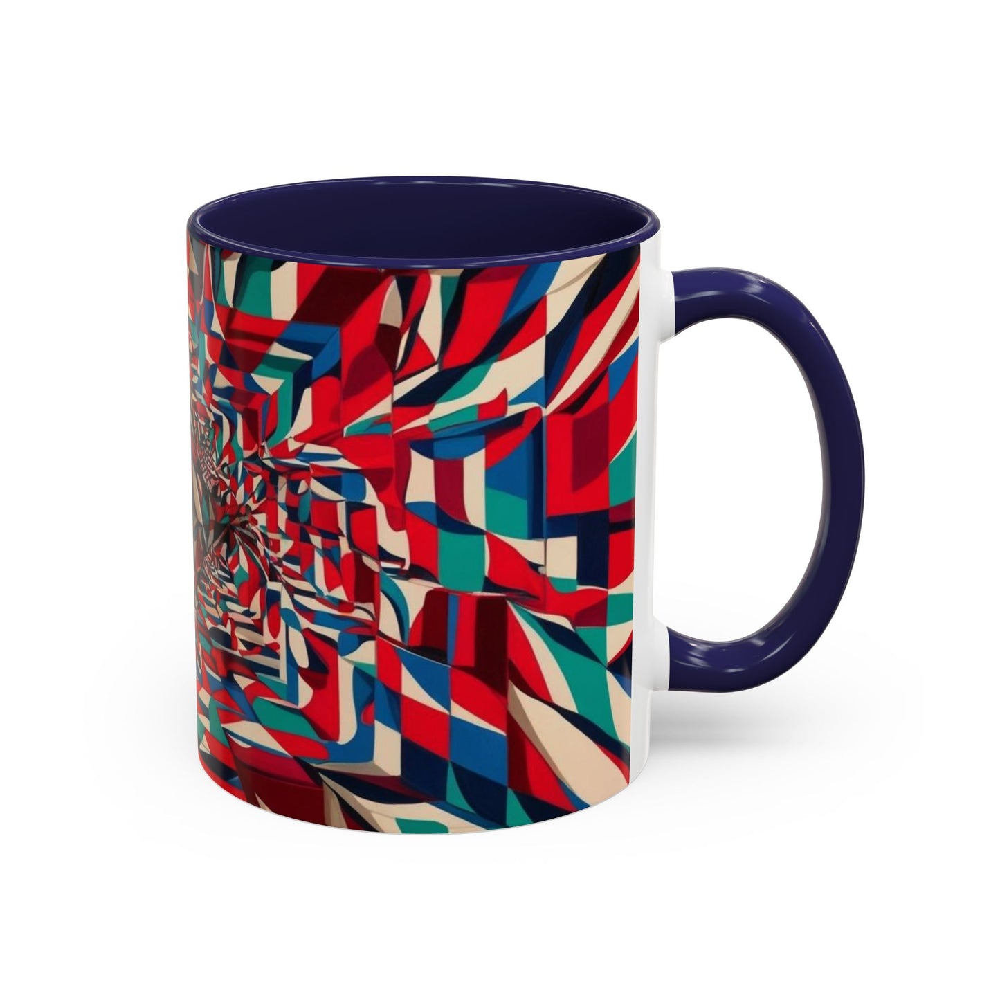 Optical Illusion Accent Mug – Ceramic Coffee Cup