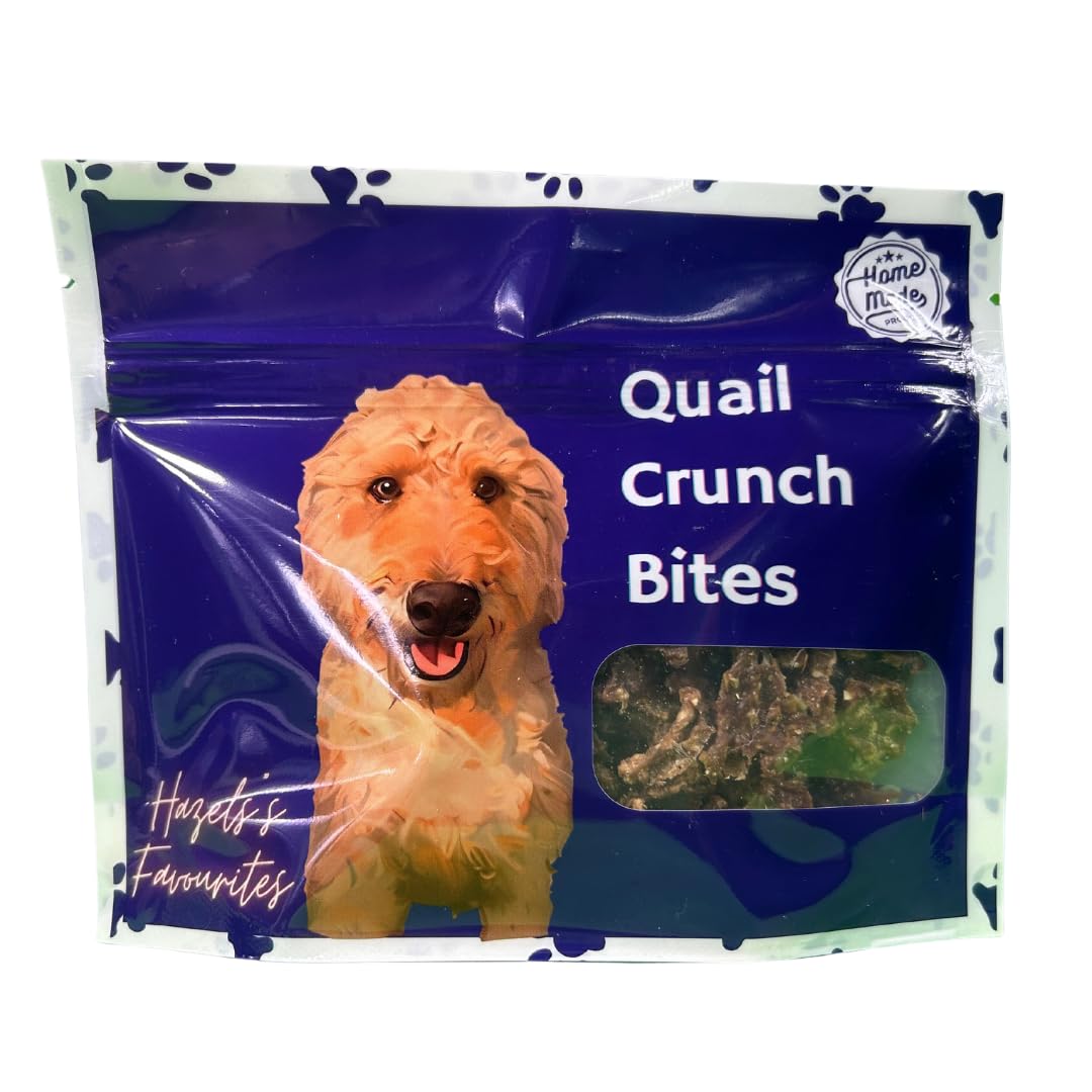 Friandises croustillantes à la caille : gâteries déshydratées gourmandes pour chiens à base de chair et de coquilles de caille | Friandises saines et de qualité supérieure pour l'entraînement | Ingrédients biologiques pour un plaisir gustatif optimal