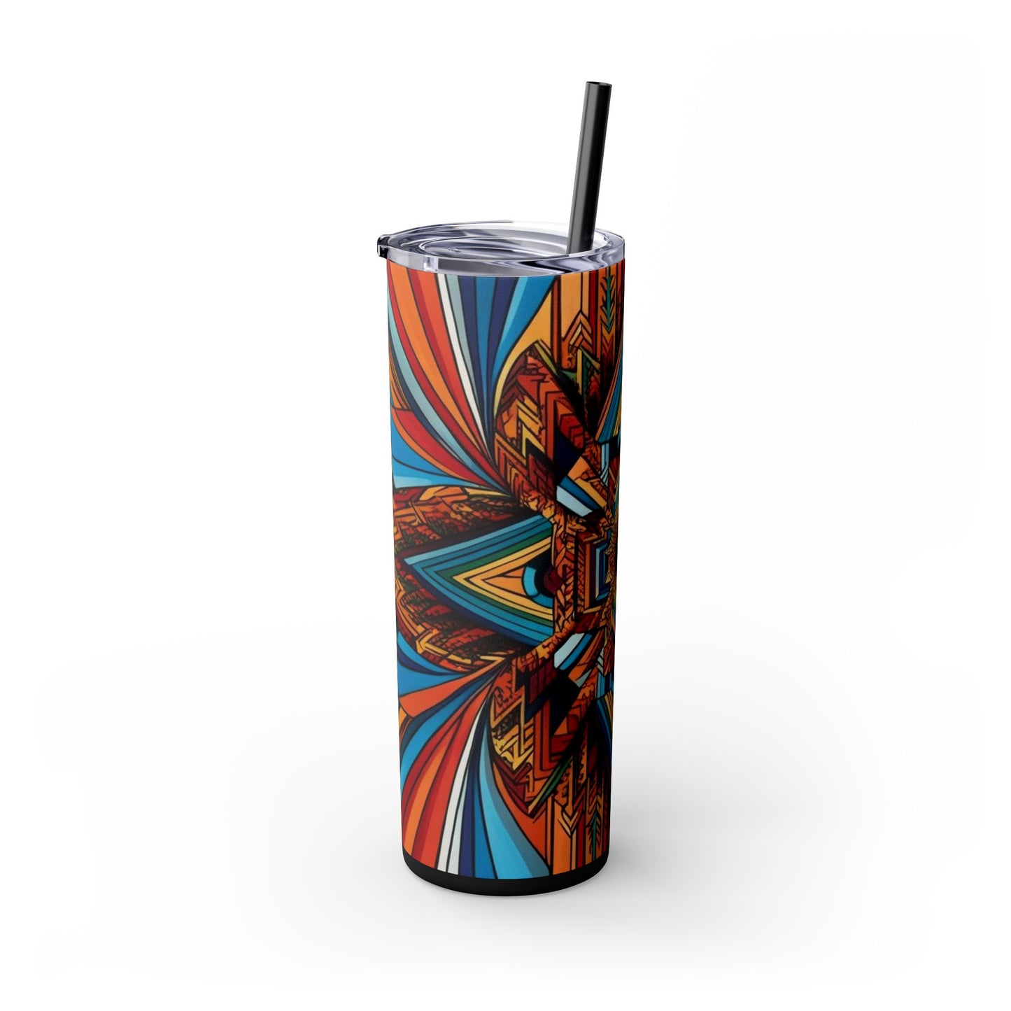 Optical Illusion Skinny Tumbler with Straw, 20oz