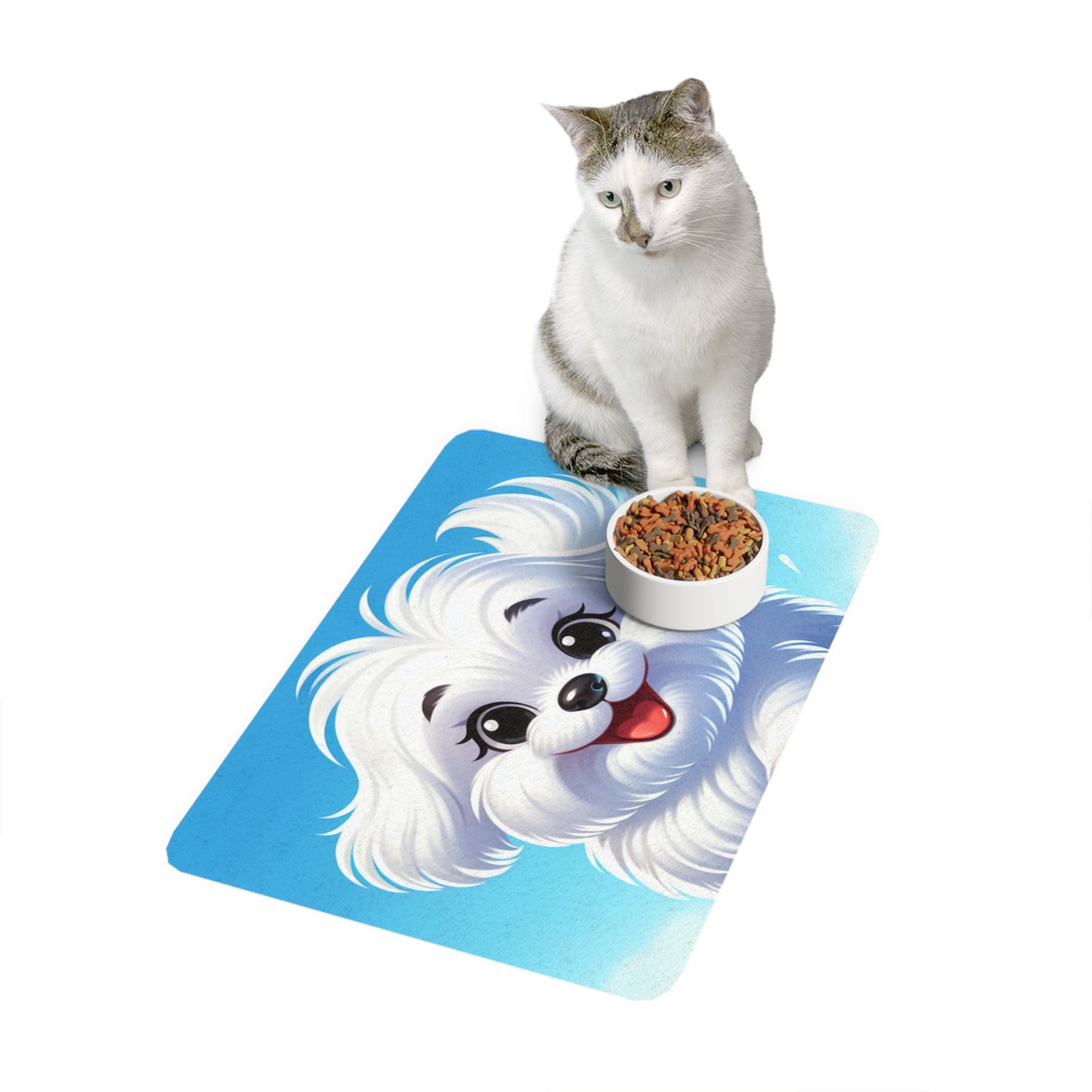 Pet Food Mat (12x18) - Maltese