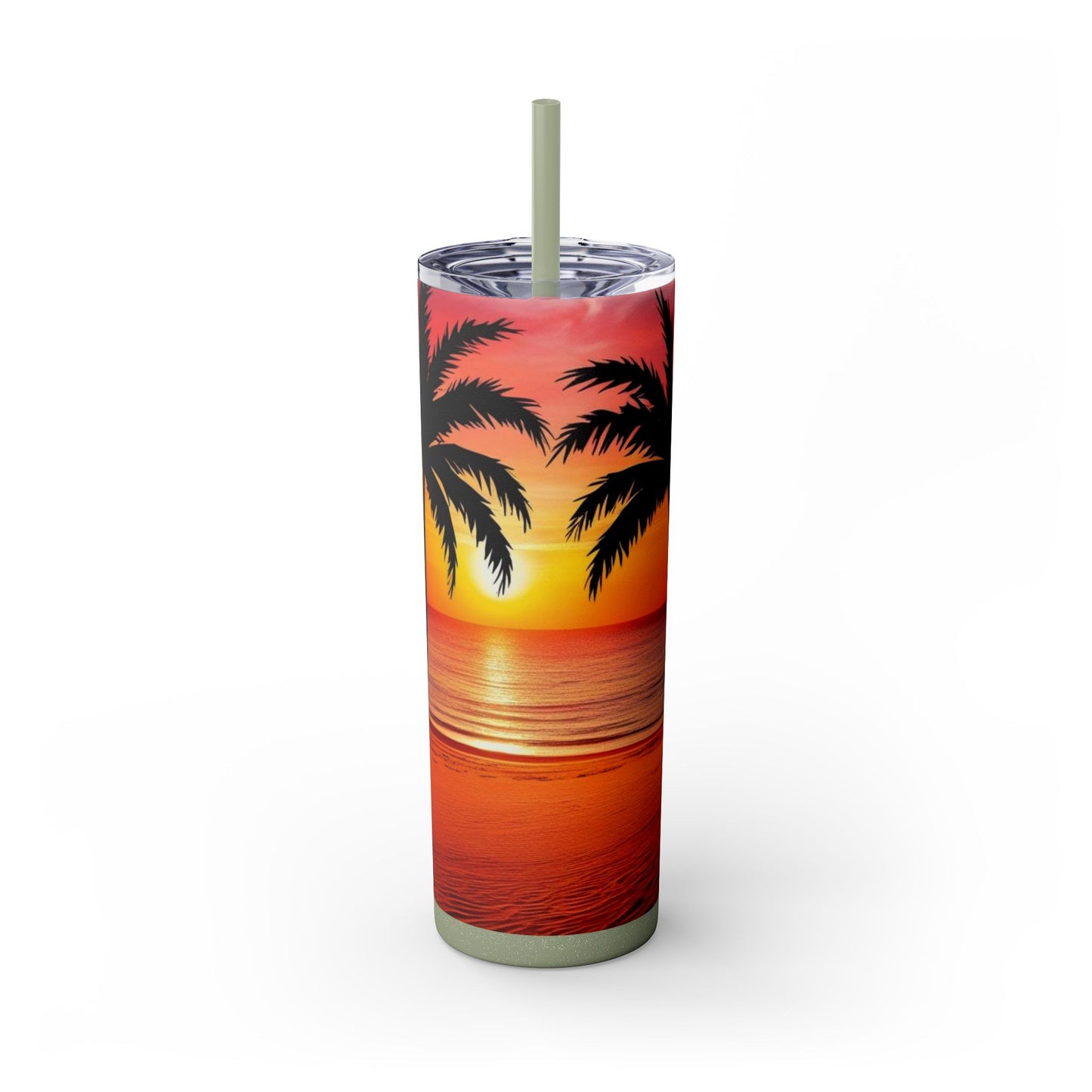 Brilliant Sunrise Skinny Tumbler with Straw, 20oz