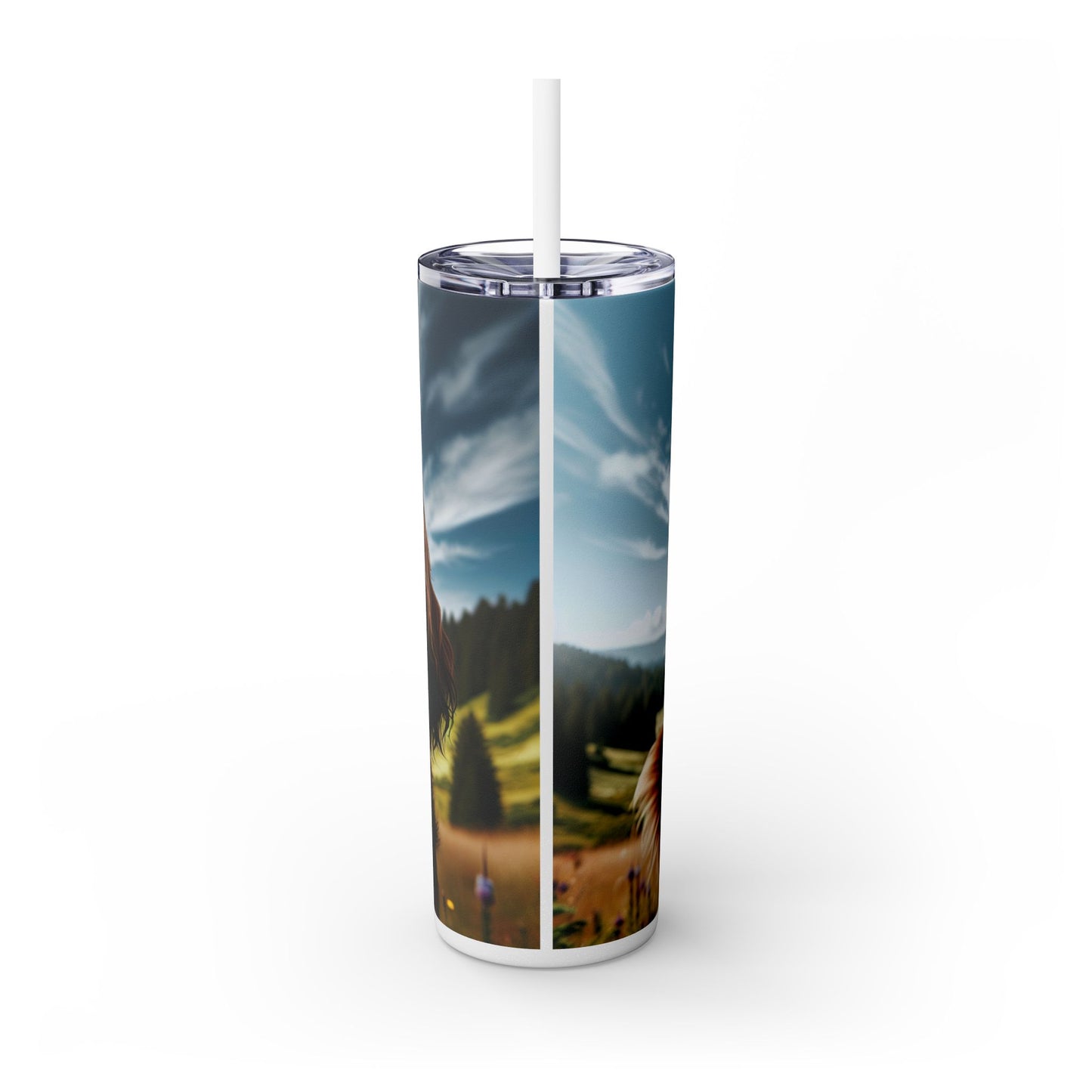 Skinny Tumbler with Straw – 20 oz Stainless Steel Cup