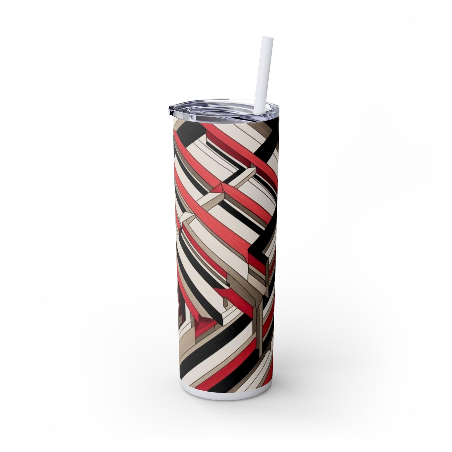 Optical Illusion Skinny Tumbler with Straw, 20oz