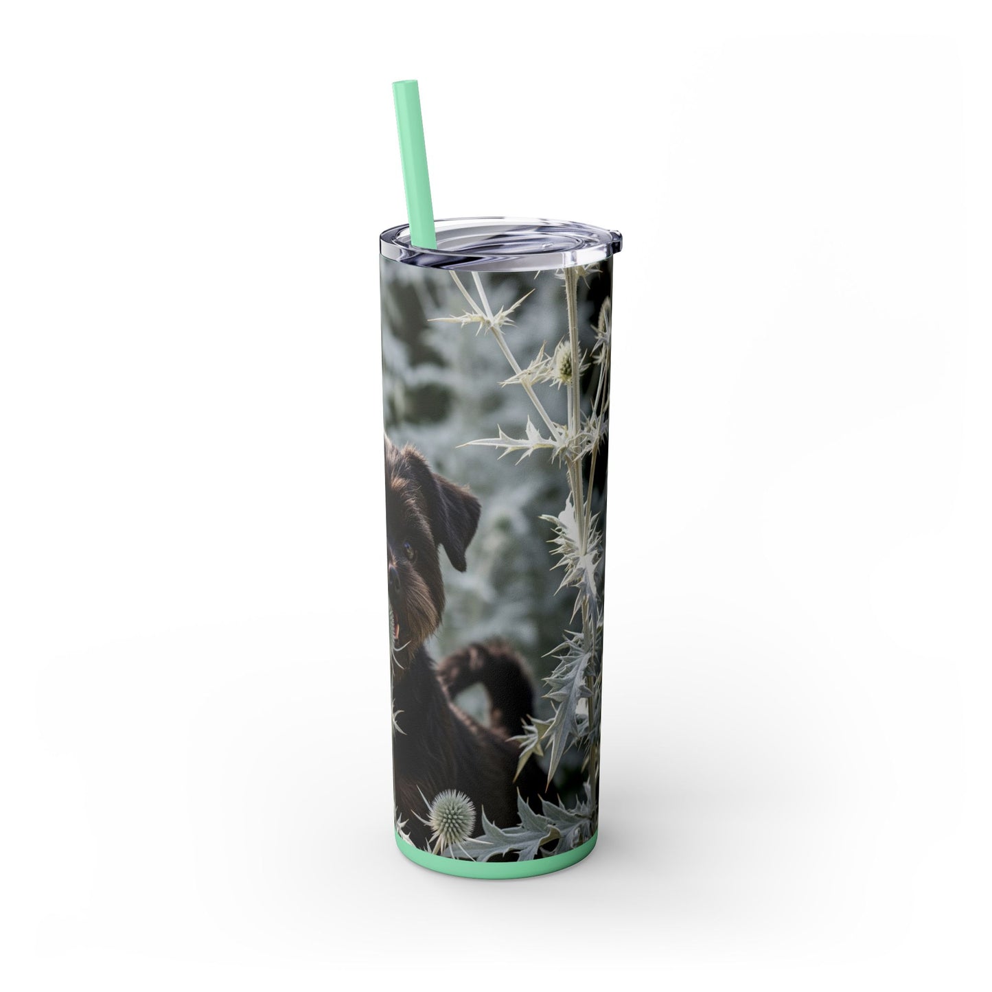 Affenpinscher Skinny Tumbler with Straw, 20oz