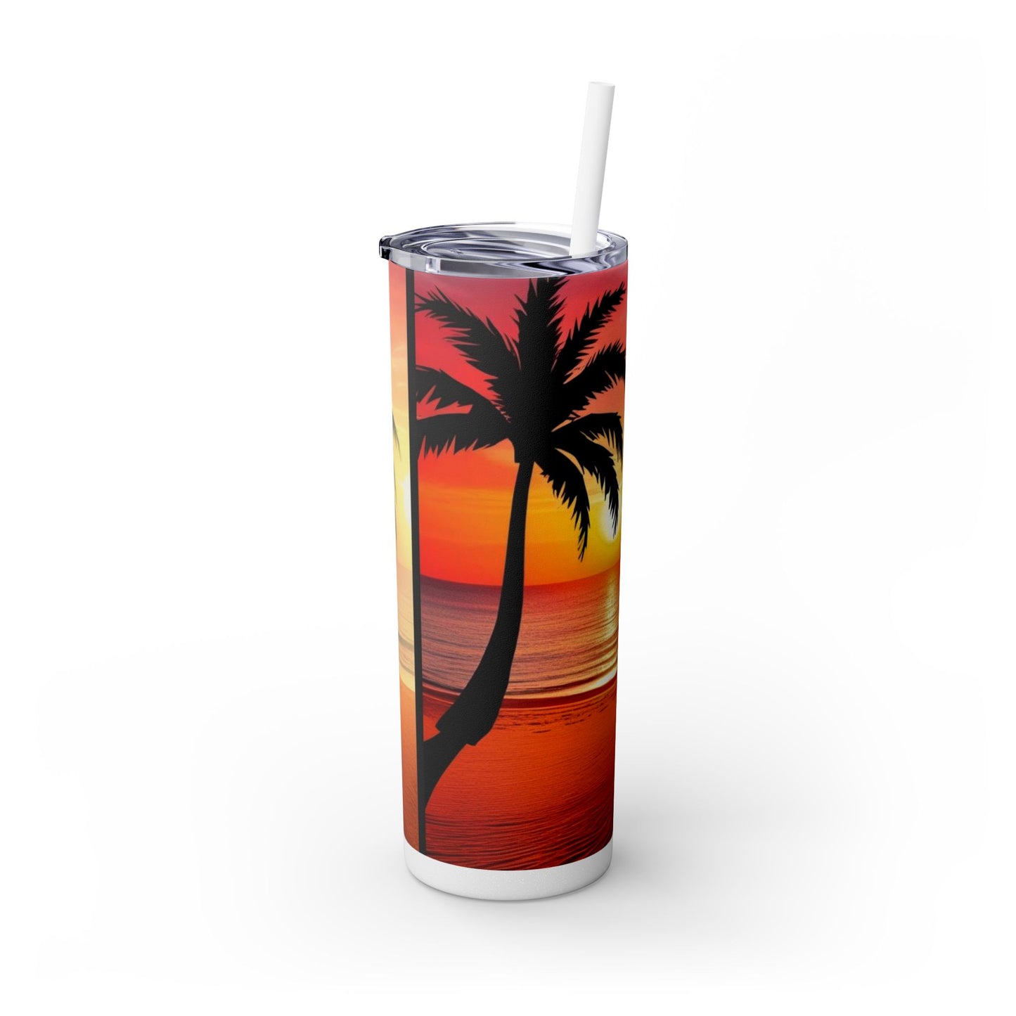 Brilliant Sunrise Skinny Tumbler with Straw, 20oz