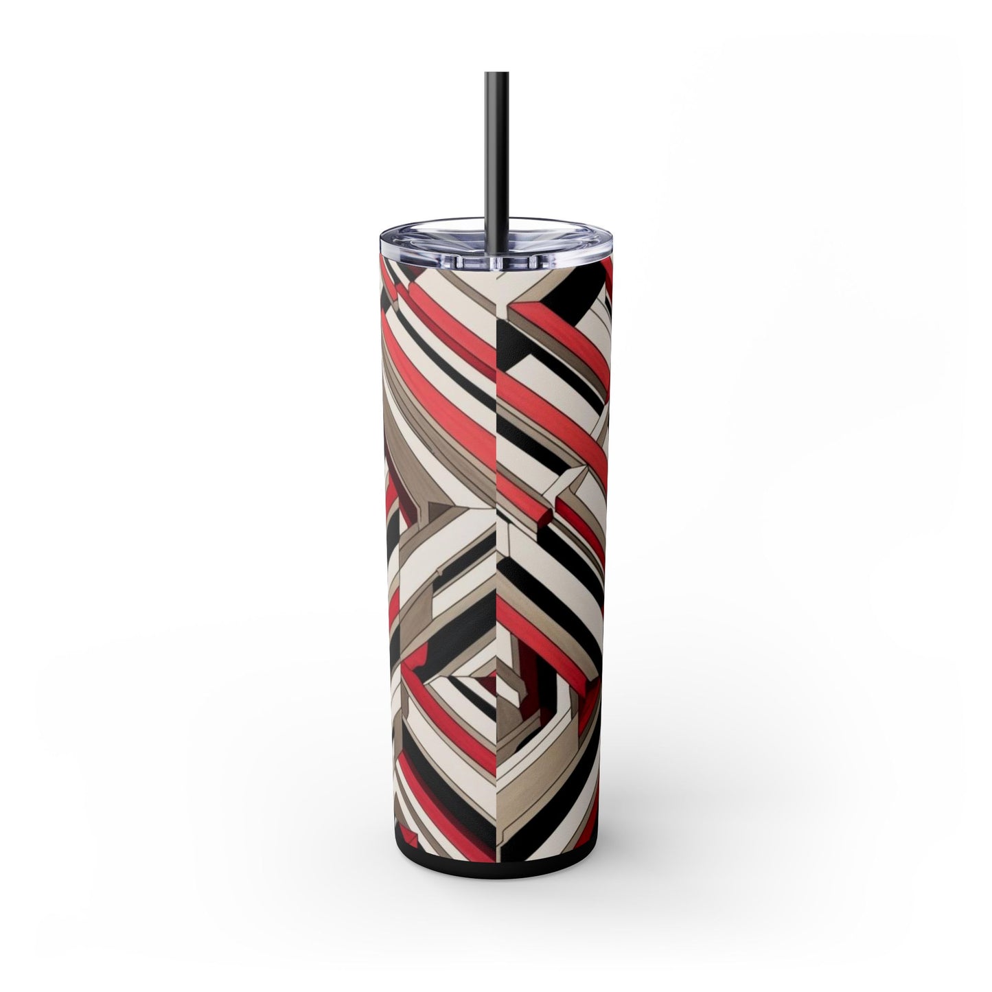 Optical Illusion Skinny Tumbler with Straw, 20oz