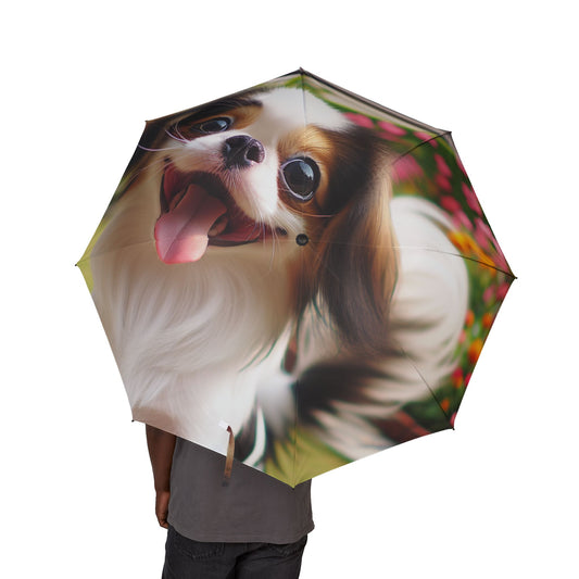 Japanese Chin Semi-Automatic Foldable Umbrella