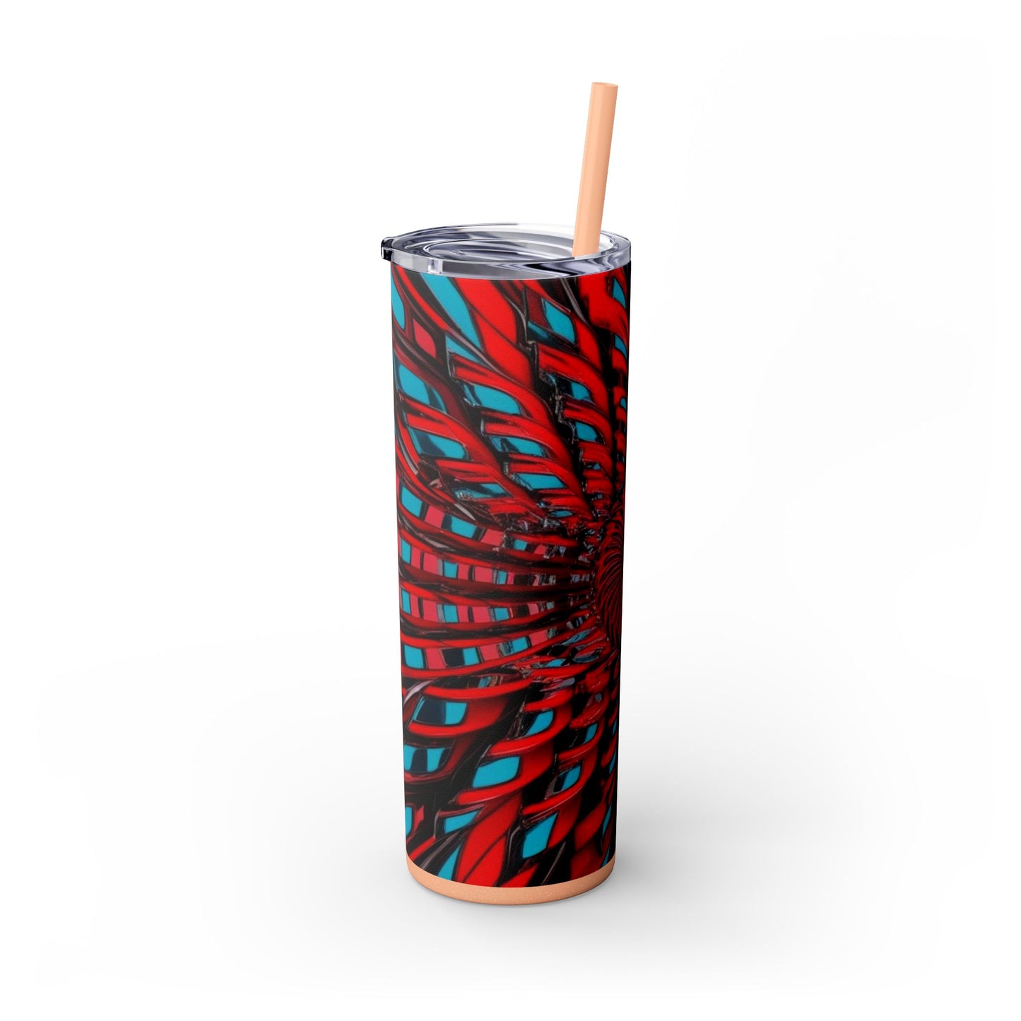 Optical Illusion Skinny Tumbler with Straw, 20oz