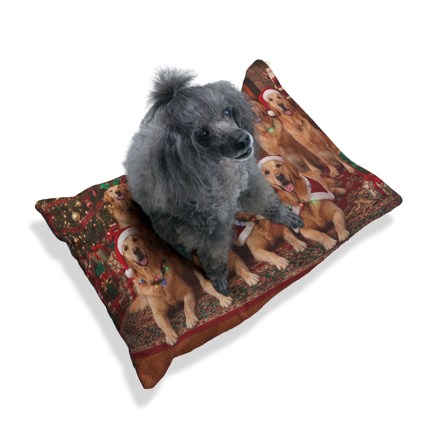 Golden Retrievers Holiday Portrait Pet Bed