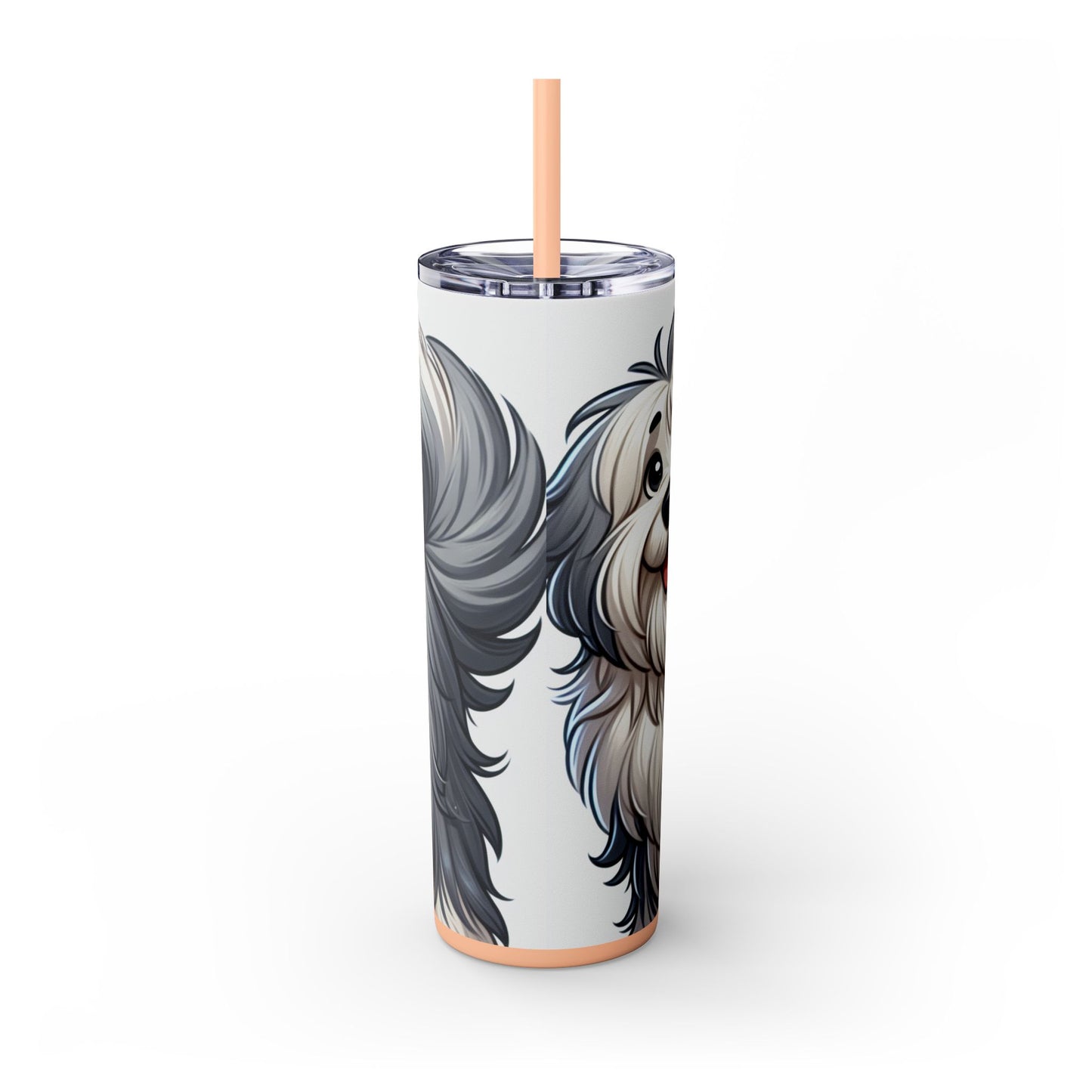 Old English Sheepdog Tumbler with Straw, 20oz