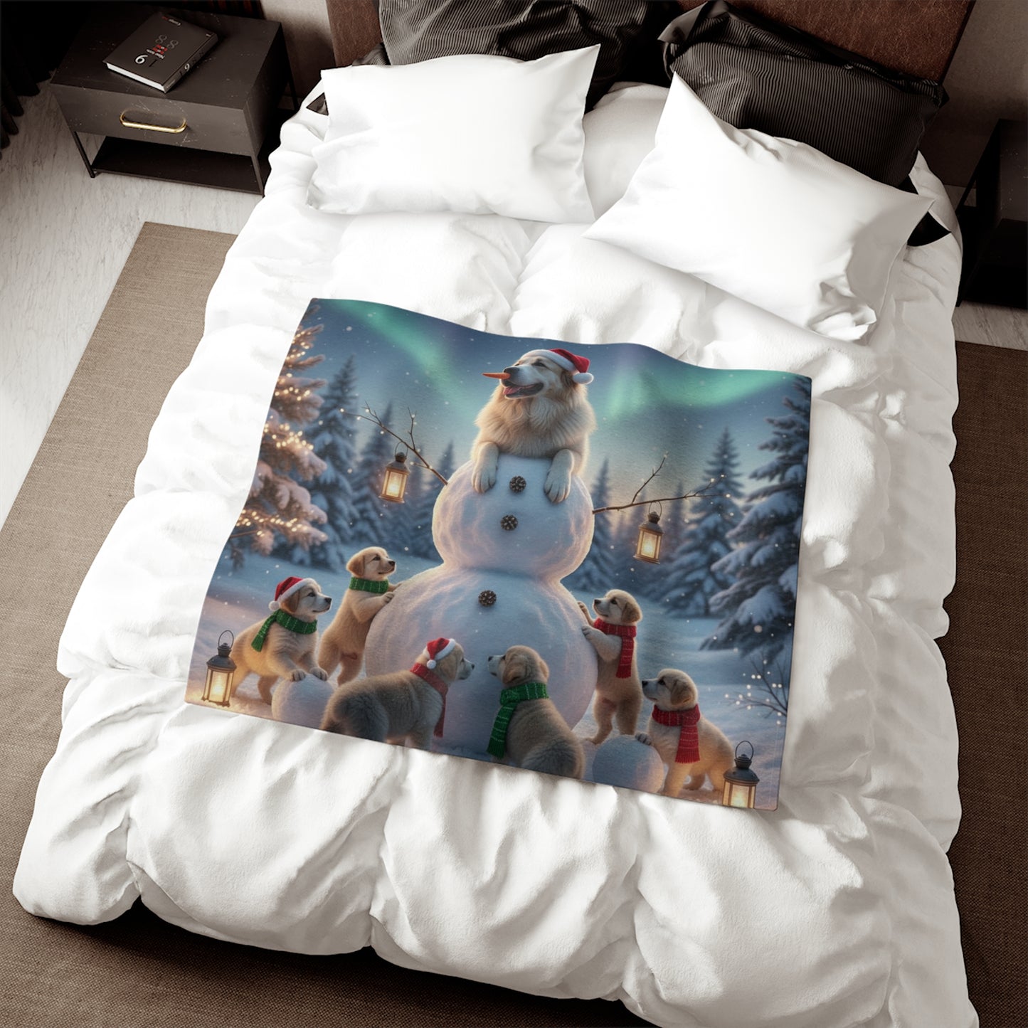 Holiday Snowman Dog Blanket