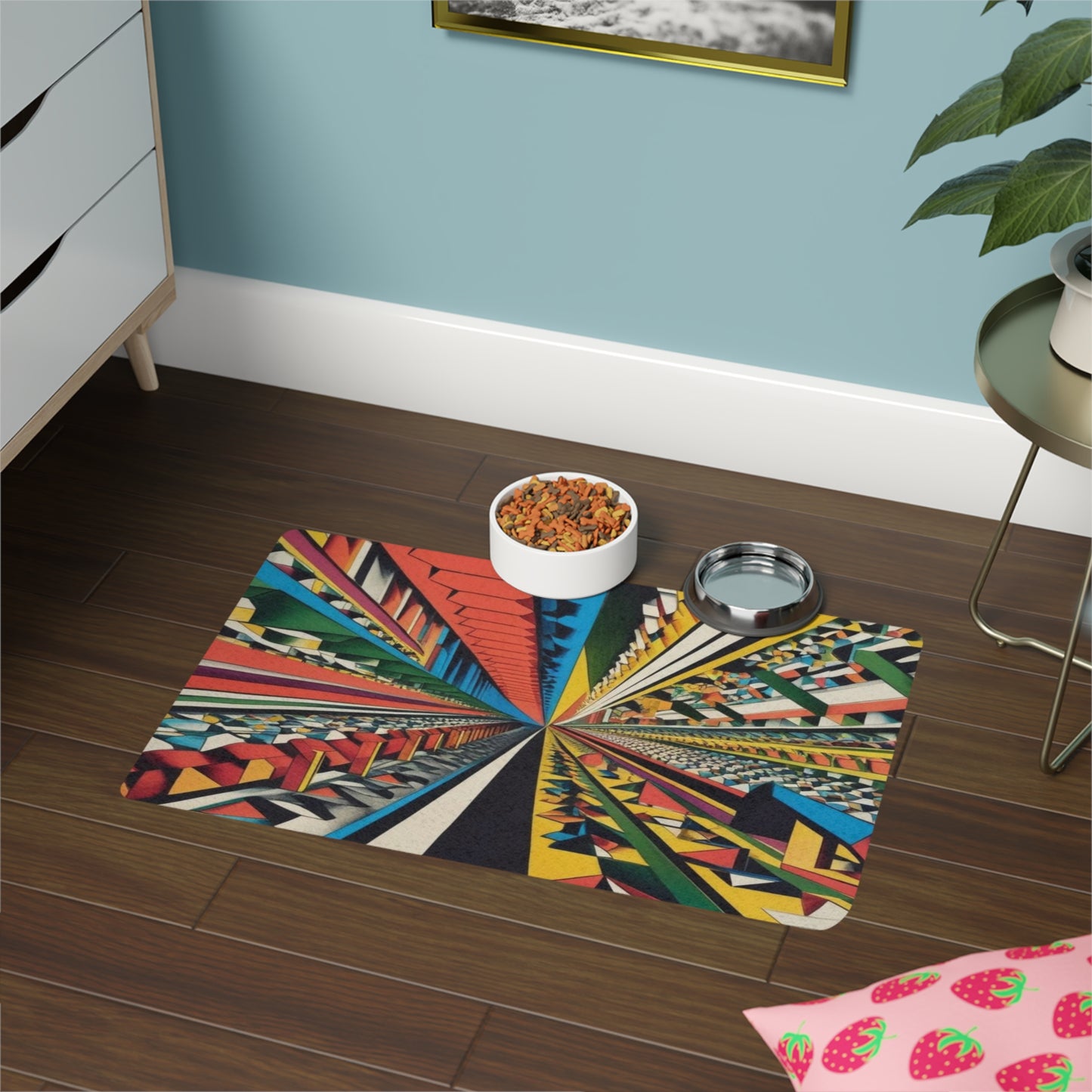 Pet Food Mat (12x18) - Optical Illusion