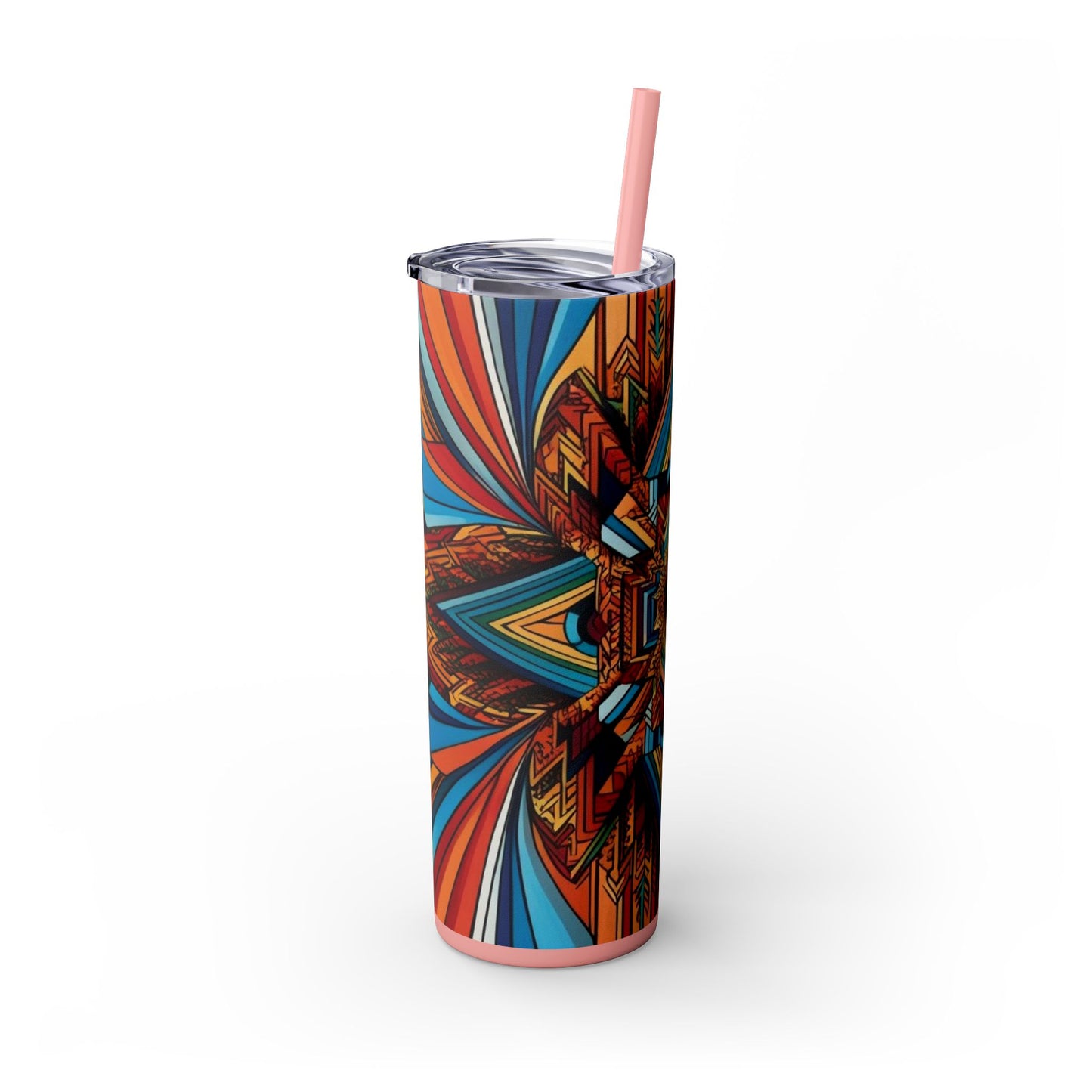 Optical Illusion Skinny Tumbler with Straw, 20oz