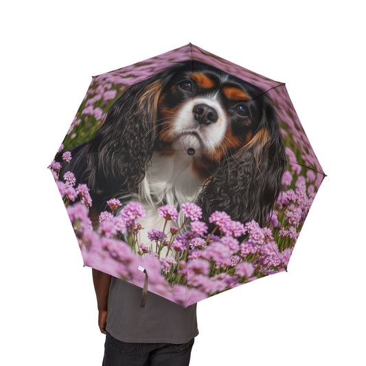 King Charles Spaniel Semi-Automatic Foldable Umbrella