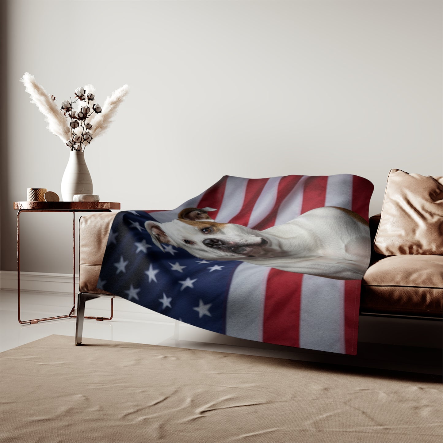 American Bulldog Patriotic Blanket