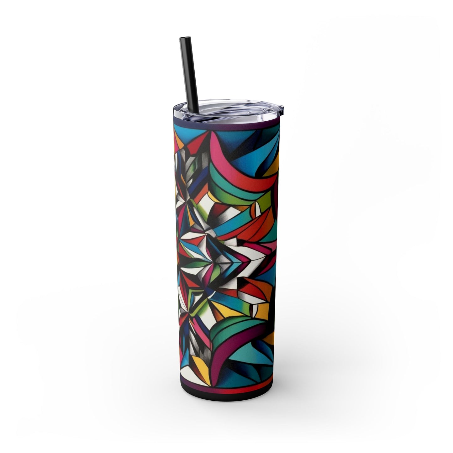 Optical Illusion Skinny Tumbler with Straw, 20oz