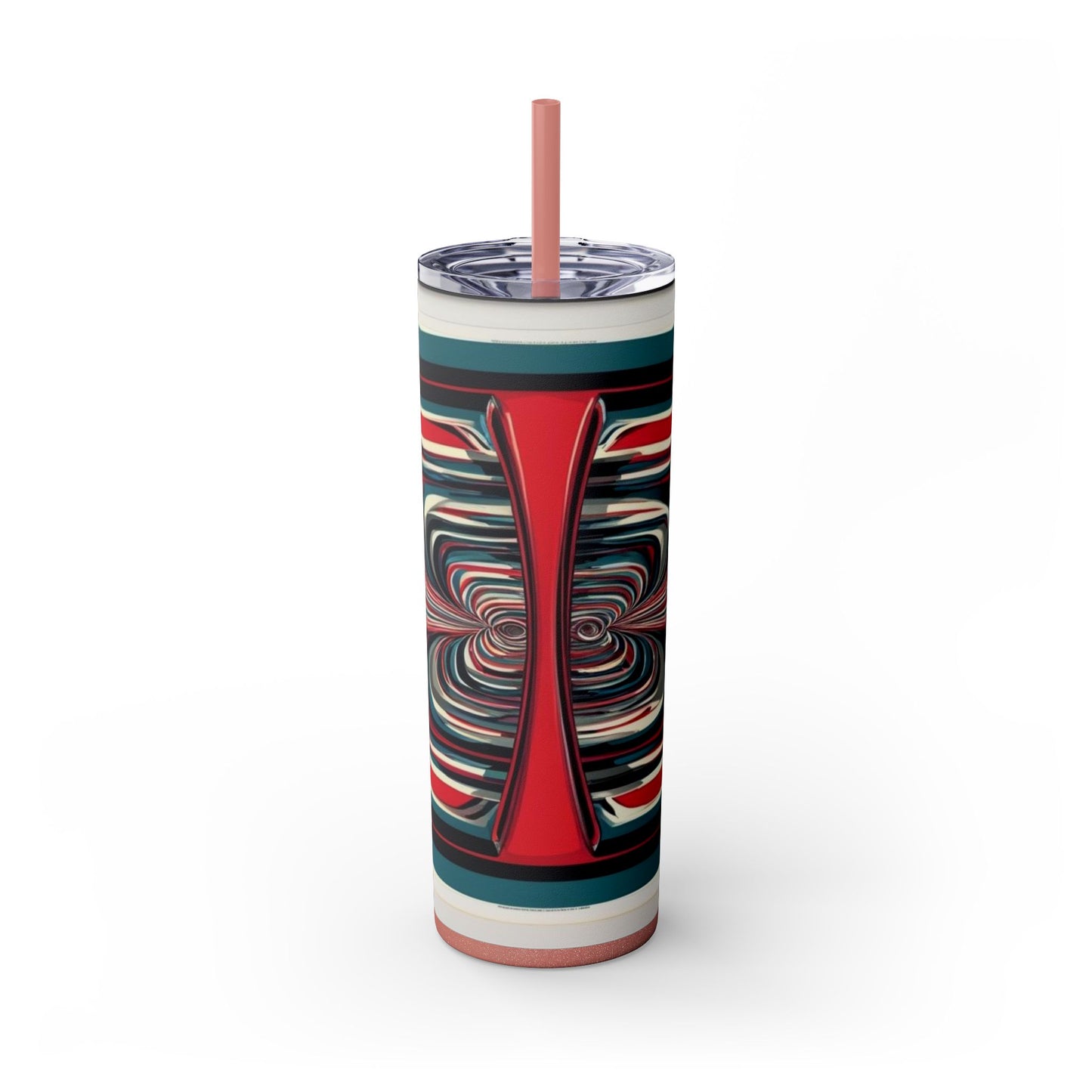 Optical Illusion Skinny Tumbler with Straw, 20oz