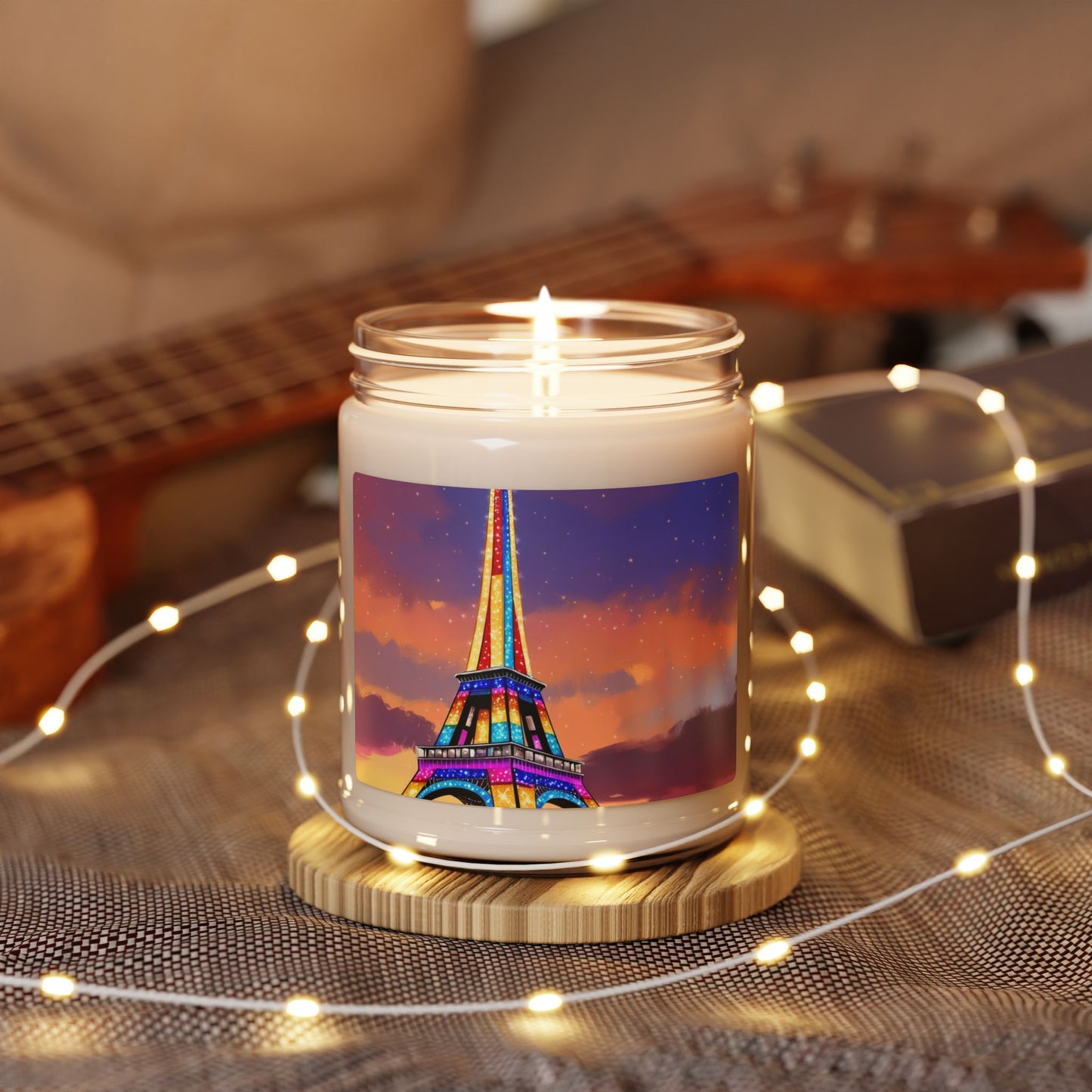 Rainbow Eiffel Tower La Tour Eiffel- Scented Soy Candle, 9oz