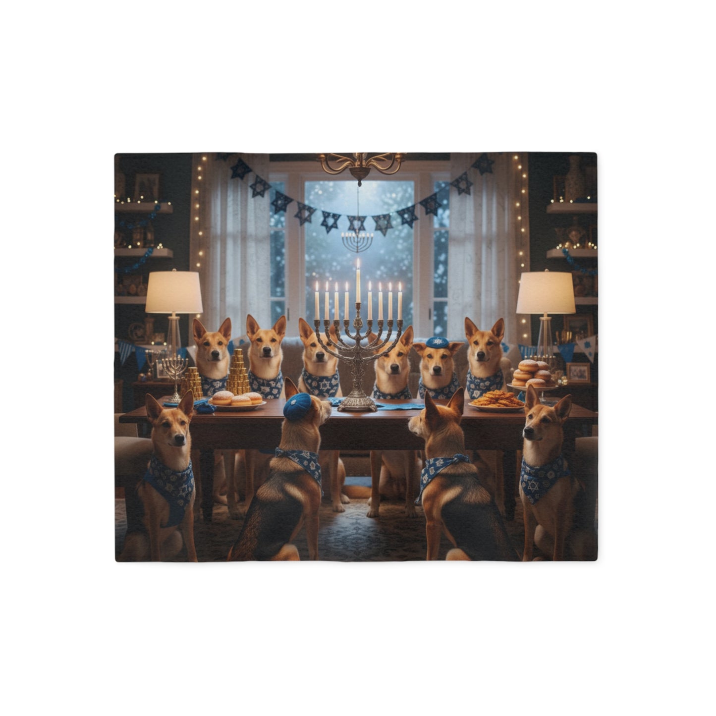 Hanukkah Canann Dog Blanket