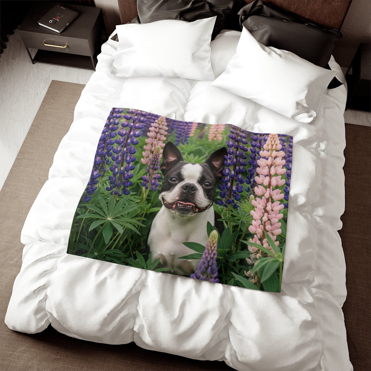 Boston Terrier Sweatshirt Blanket