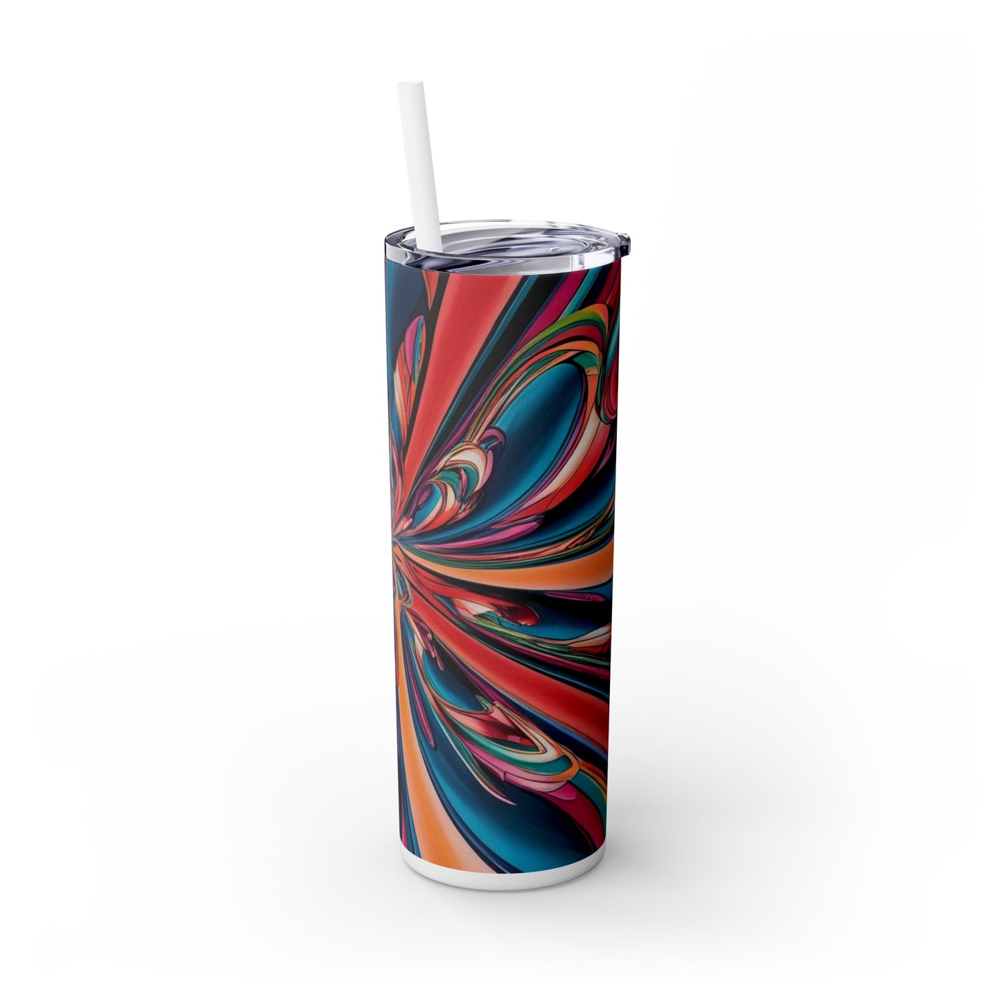 Optical Illusion Skinny Tumbler with Straw, 20oz