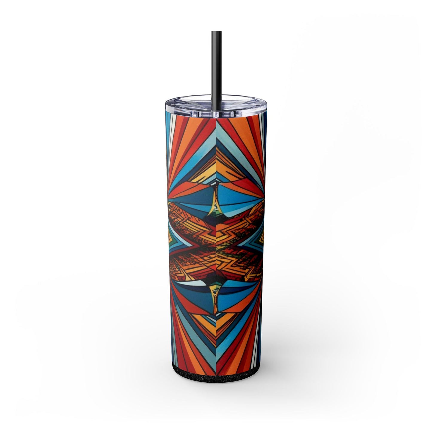 Optical Illusion Skinny Tumbler with Straw, 20oz