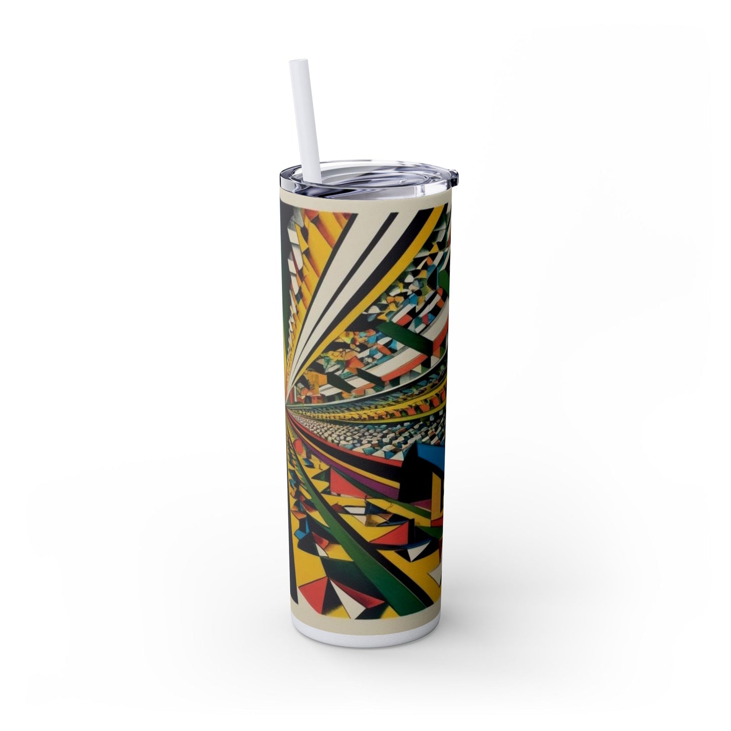 Optical Illusion Skinny Tumbler with Straw, 20oz
