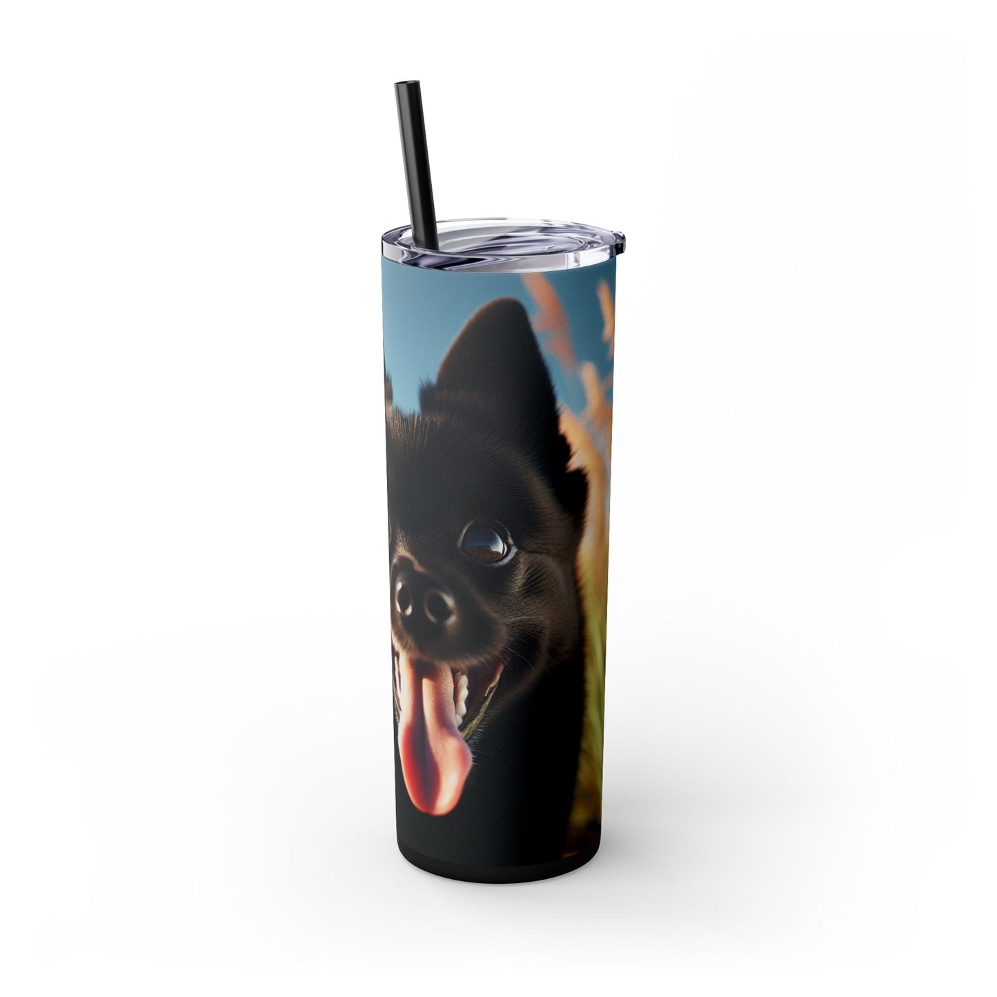 Schipperke Skinny Tumbler with Straw, 20oz