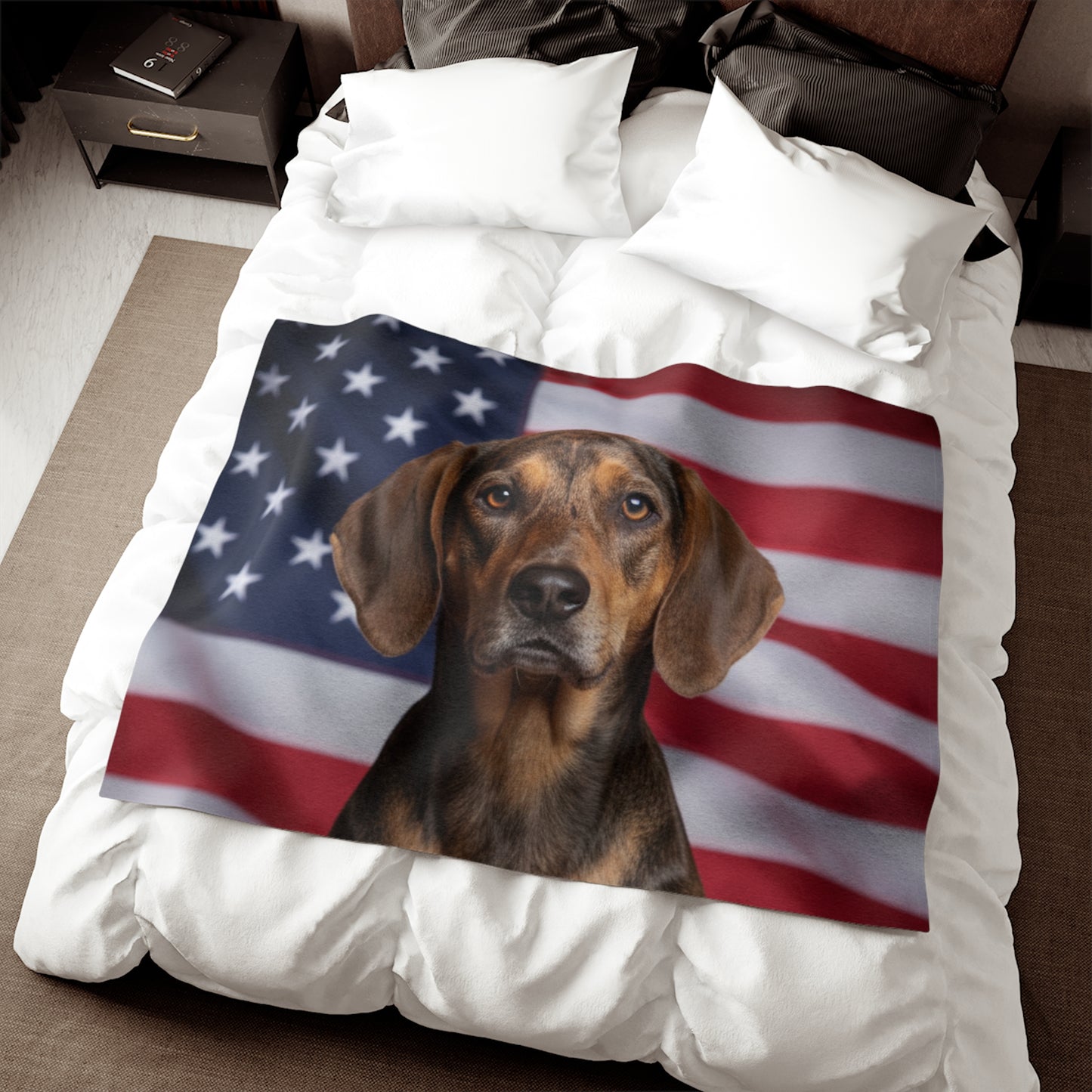 American Leopard Hound Patriotic Blanket