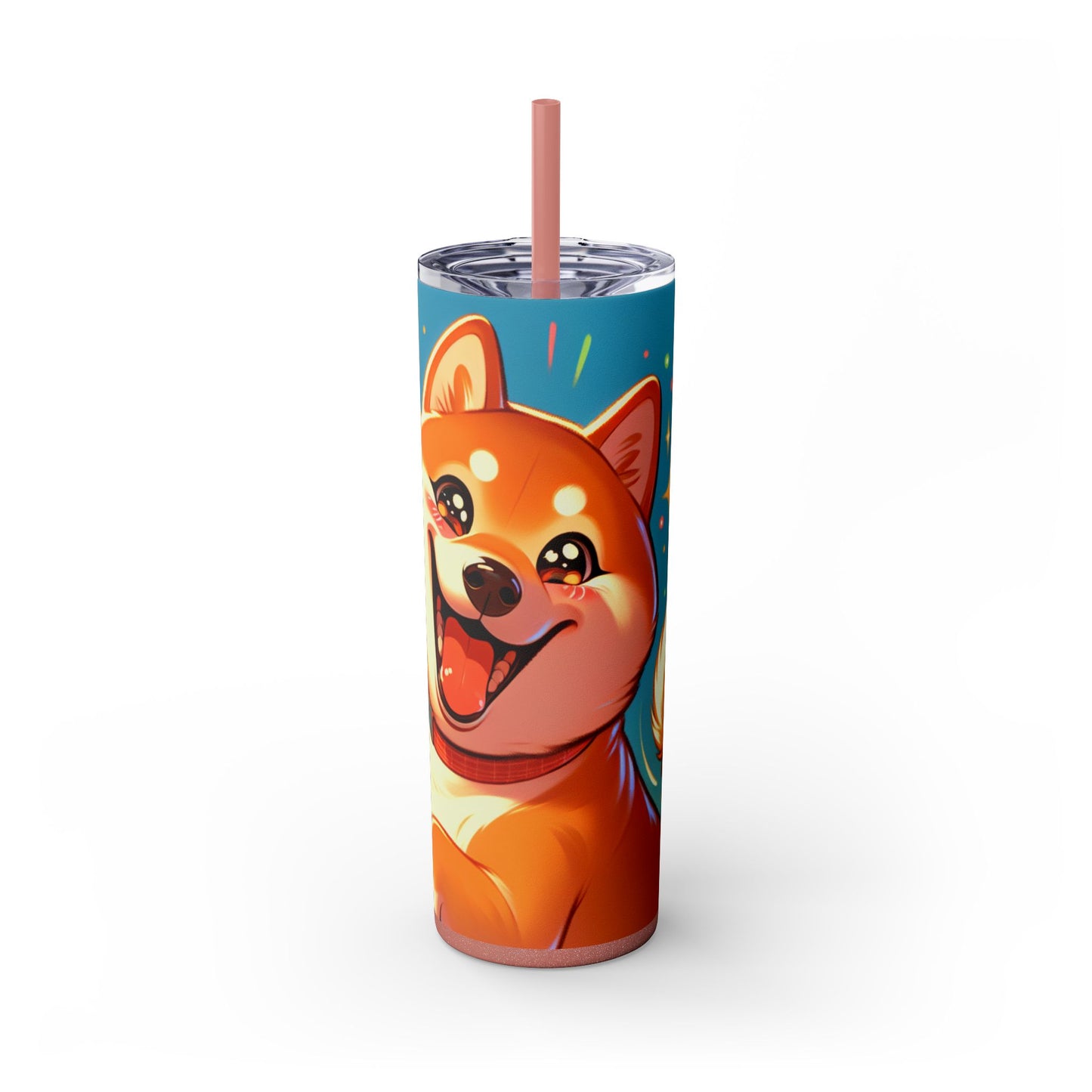 Shiba Inu Skinny Tumbler with Straw, 20oz