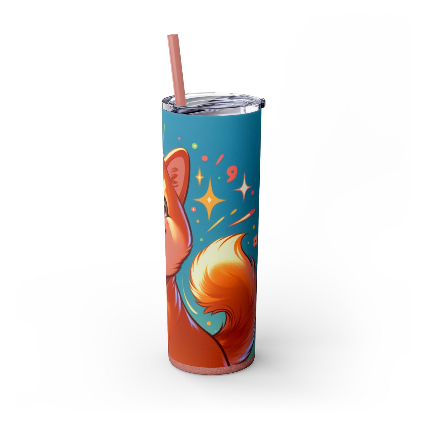 Shiba Inu Skinny Tumbler with Straw, 20oz