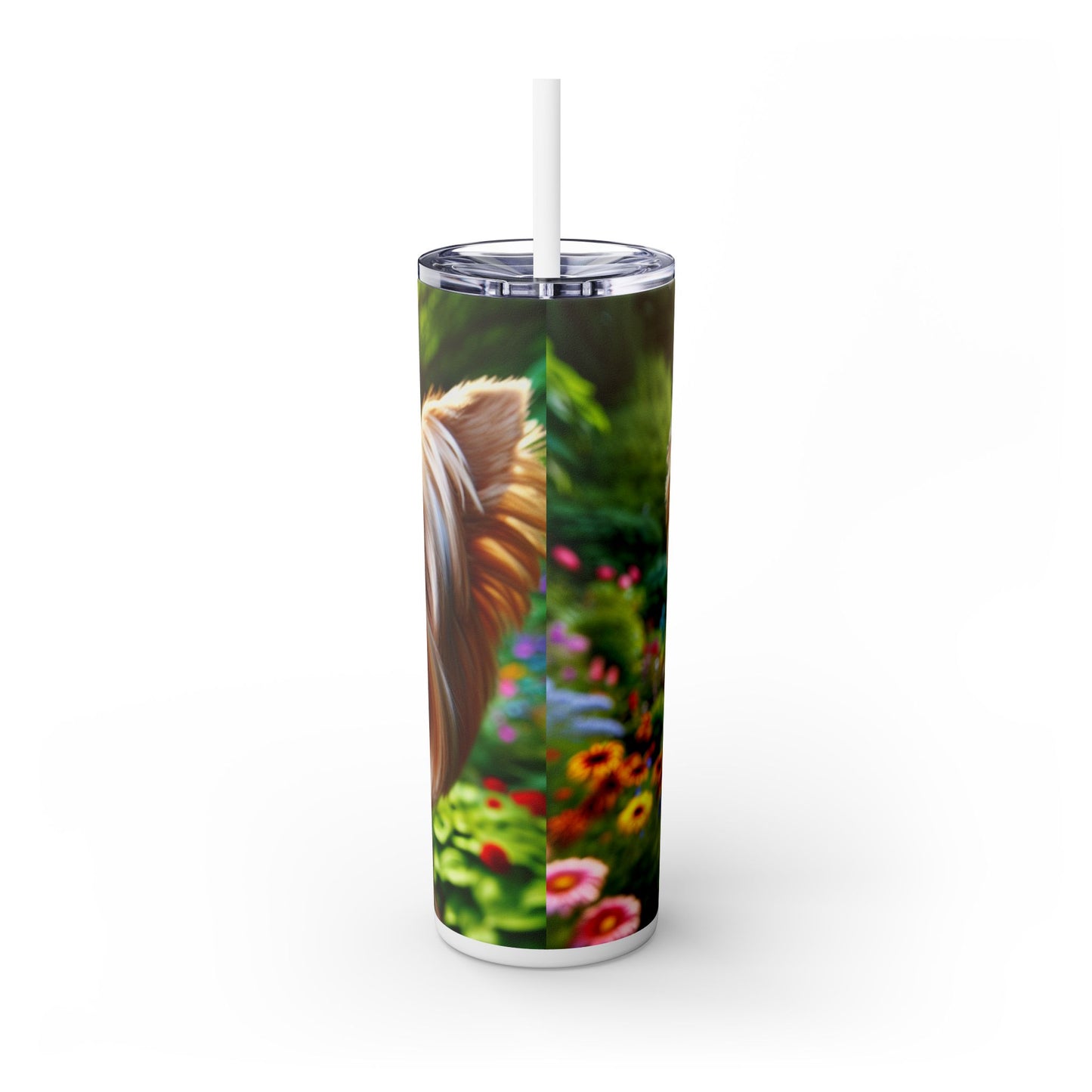 Yorkshire Terrier Skinny Tumbler with Straw, 20oz