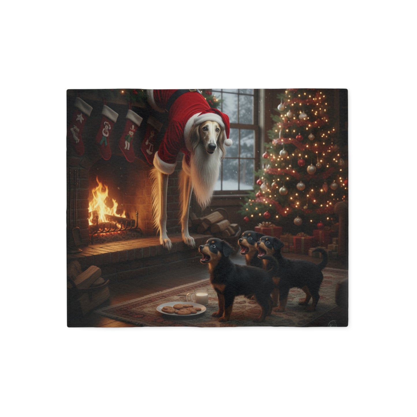 Holiday Fireplace Whoopsie Blanket
