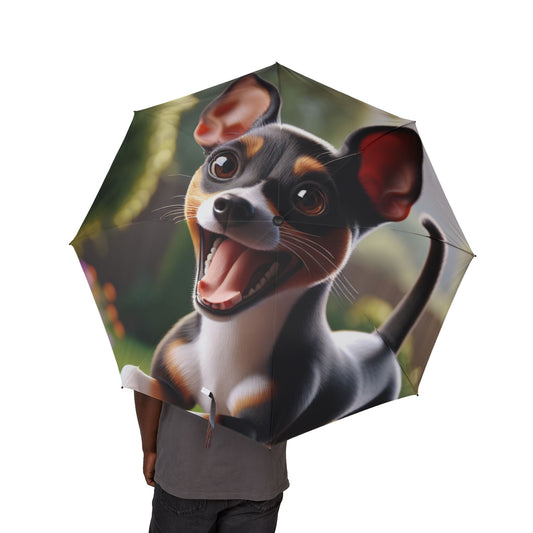 Rat Terrier Semi-Automatic Foldable Umbrella