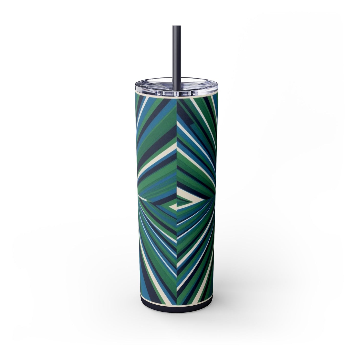 Optical Illusion Skinny Tumbler with Straw, 20oz