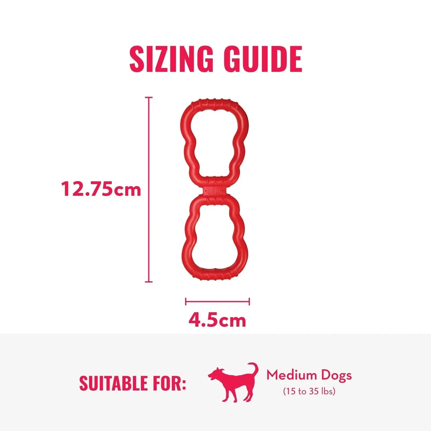 KONG - Jeu de tir à la corde - En caoutchouc extensible et résistant - pour chiens de taille moyenne