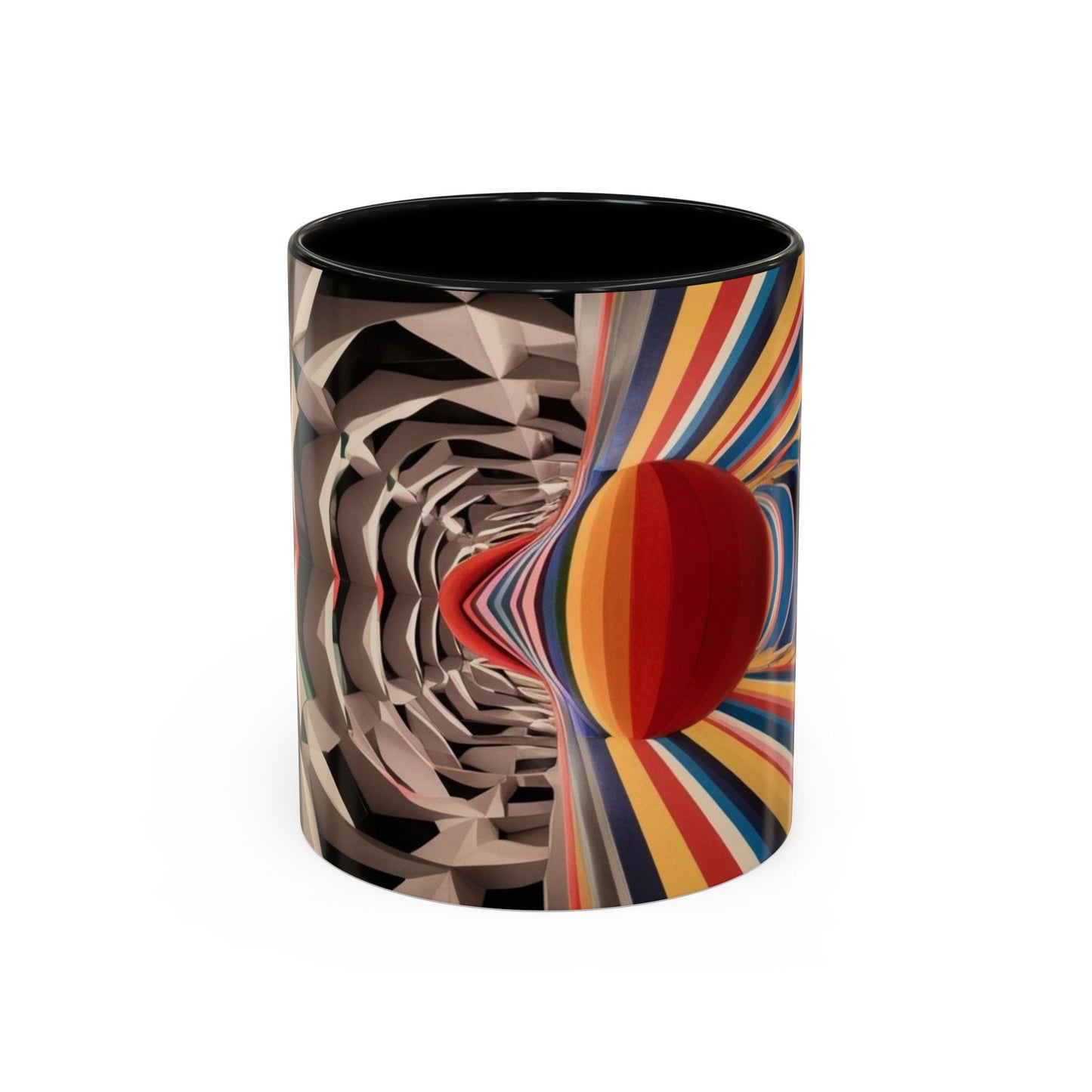 Optical Illusion Accent Mug – Ceramic Coffee Cup