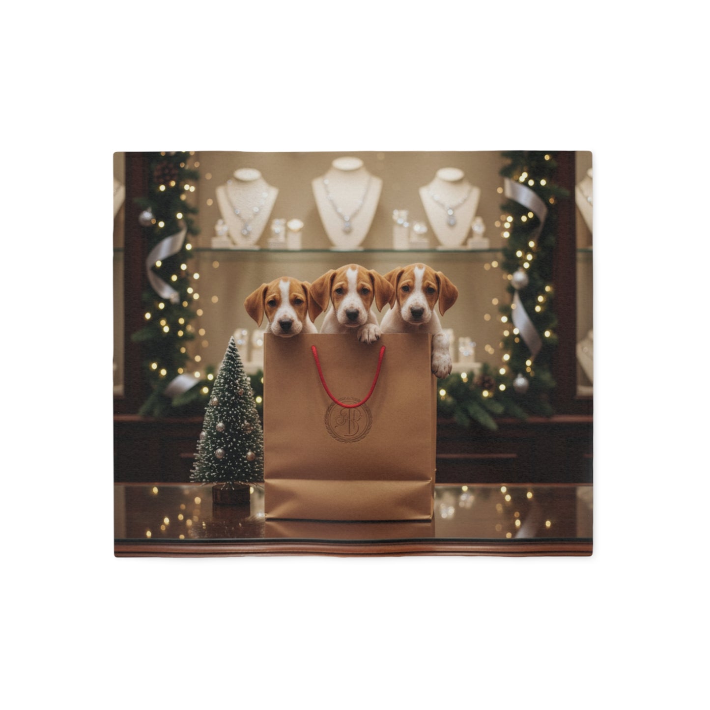 Cute Puppies in Gift Bag Blanket