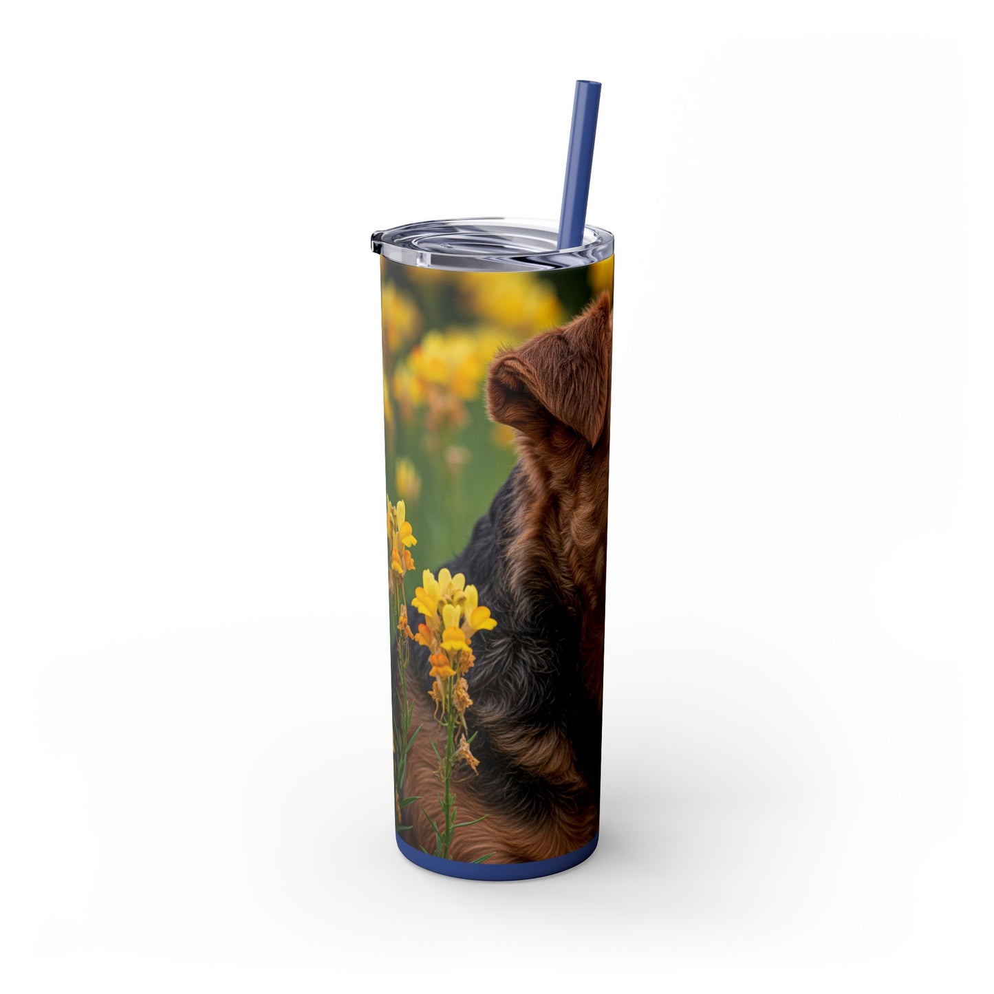 Welsh Terrier Skinny Tumbler with Straw, 20oz