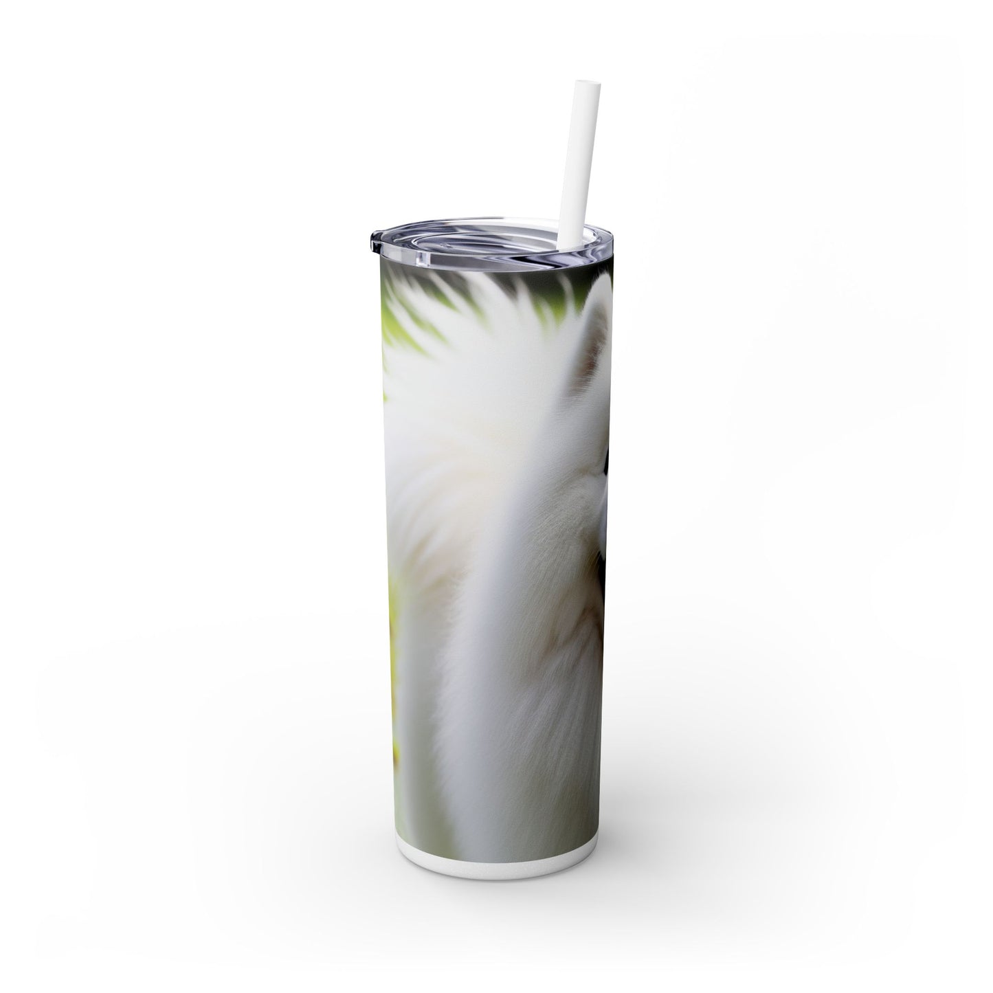 Samoyed Skinny Tumbler with Straw, 20oz