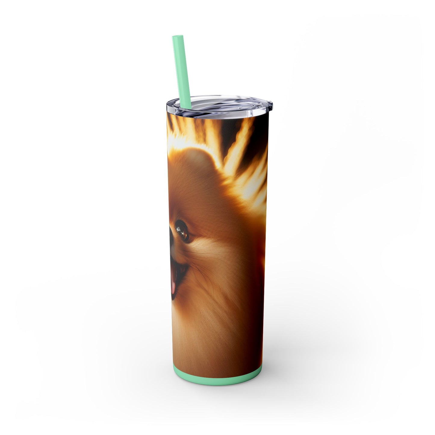 Pomeranian Skinny Tumbler with Straw, 20oz