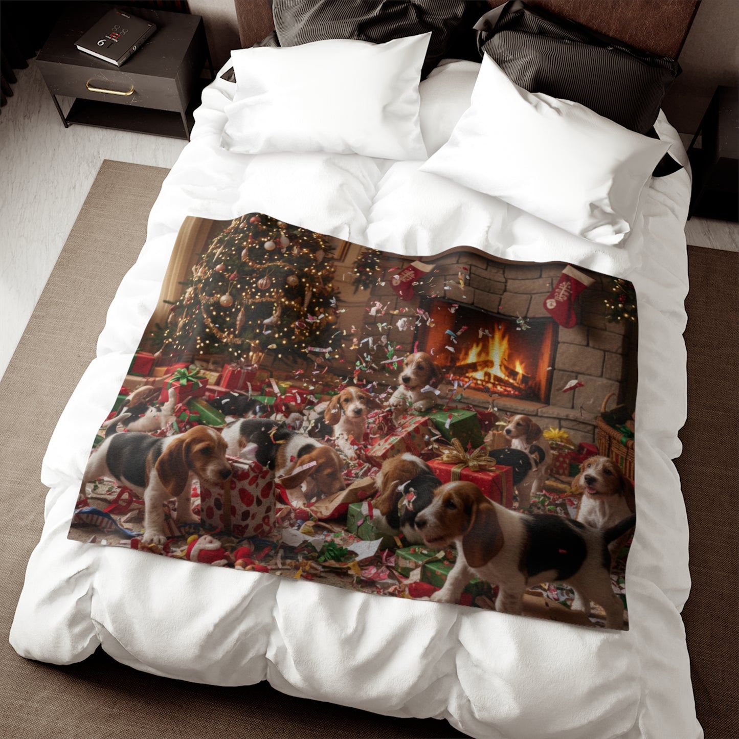 Petit Basset Griffon Vendeen Holiday Frenzy Blanket