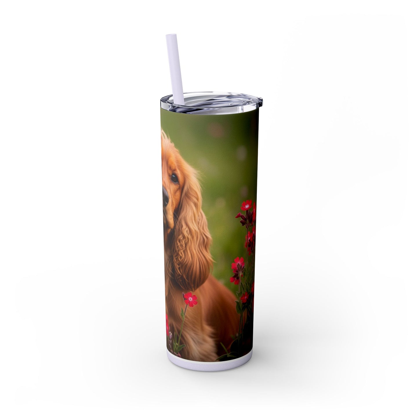 Vaso delgado con pajita de Cocker Spaniel, 20 oz