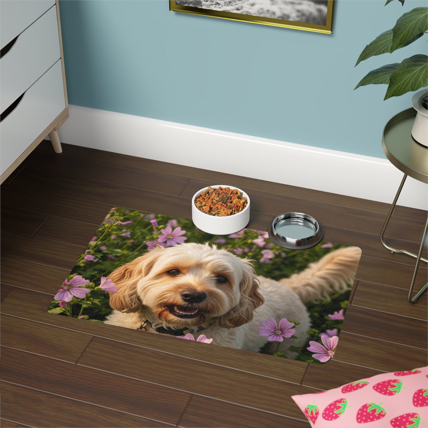 Tapete para comida de mascotas (12 x 18) - Cockapoo