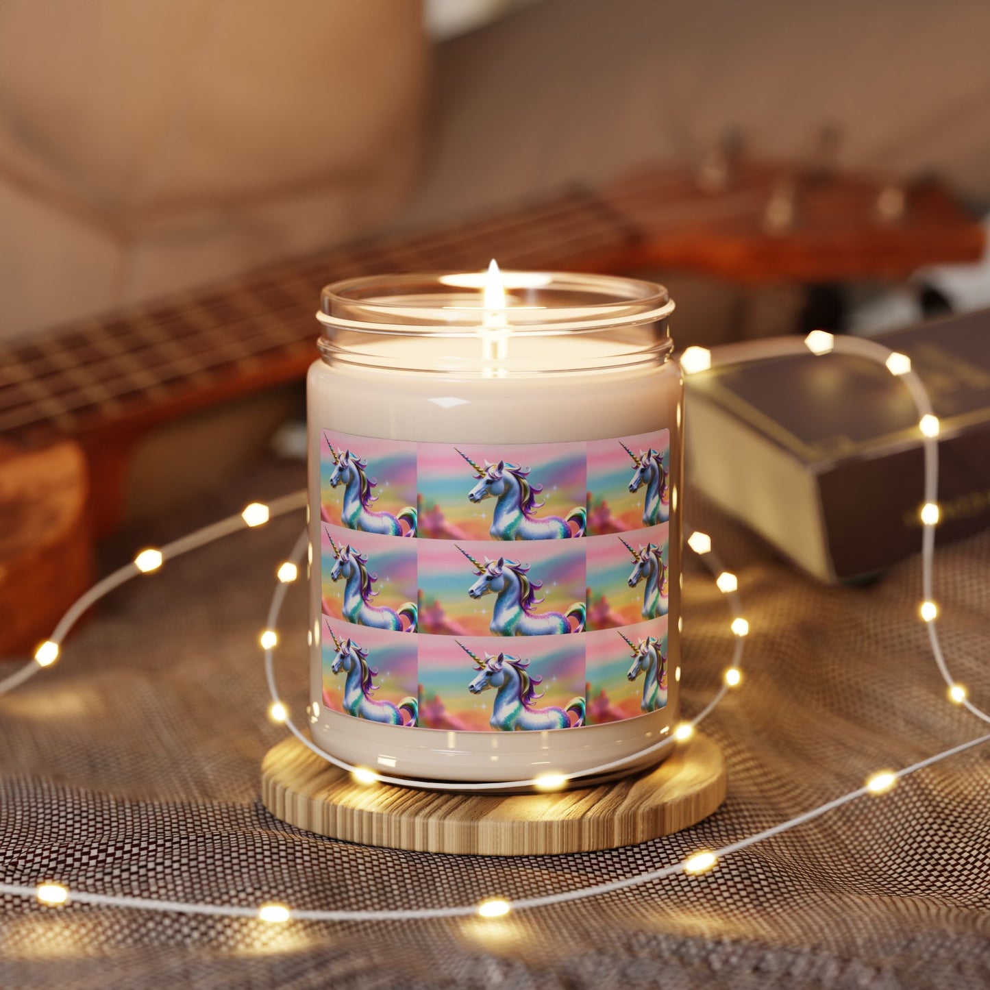 Glittery Rainbow Unicorn- Scented Soy Candle, 9oz