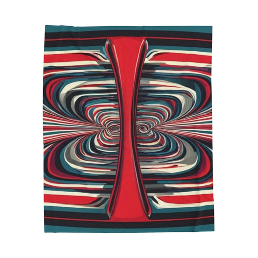 Velveteen Plush Blanket- Optical Illusion